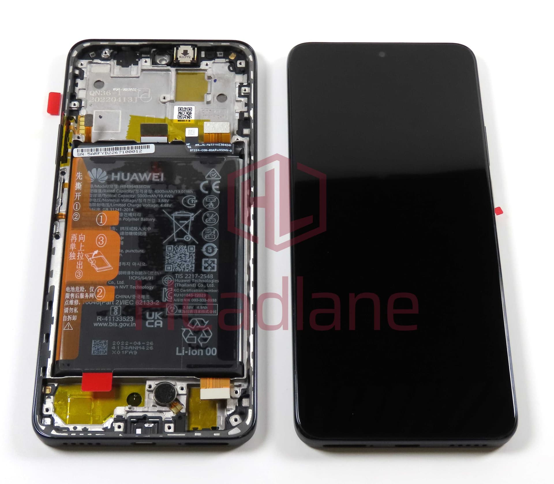 Huawei nova Y90 LCD Display / Screen + Touch + Battery - Black - 02355ARF - Huawei Replacement Part