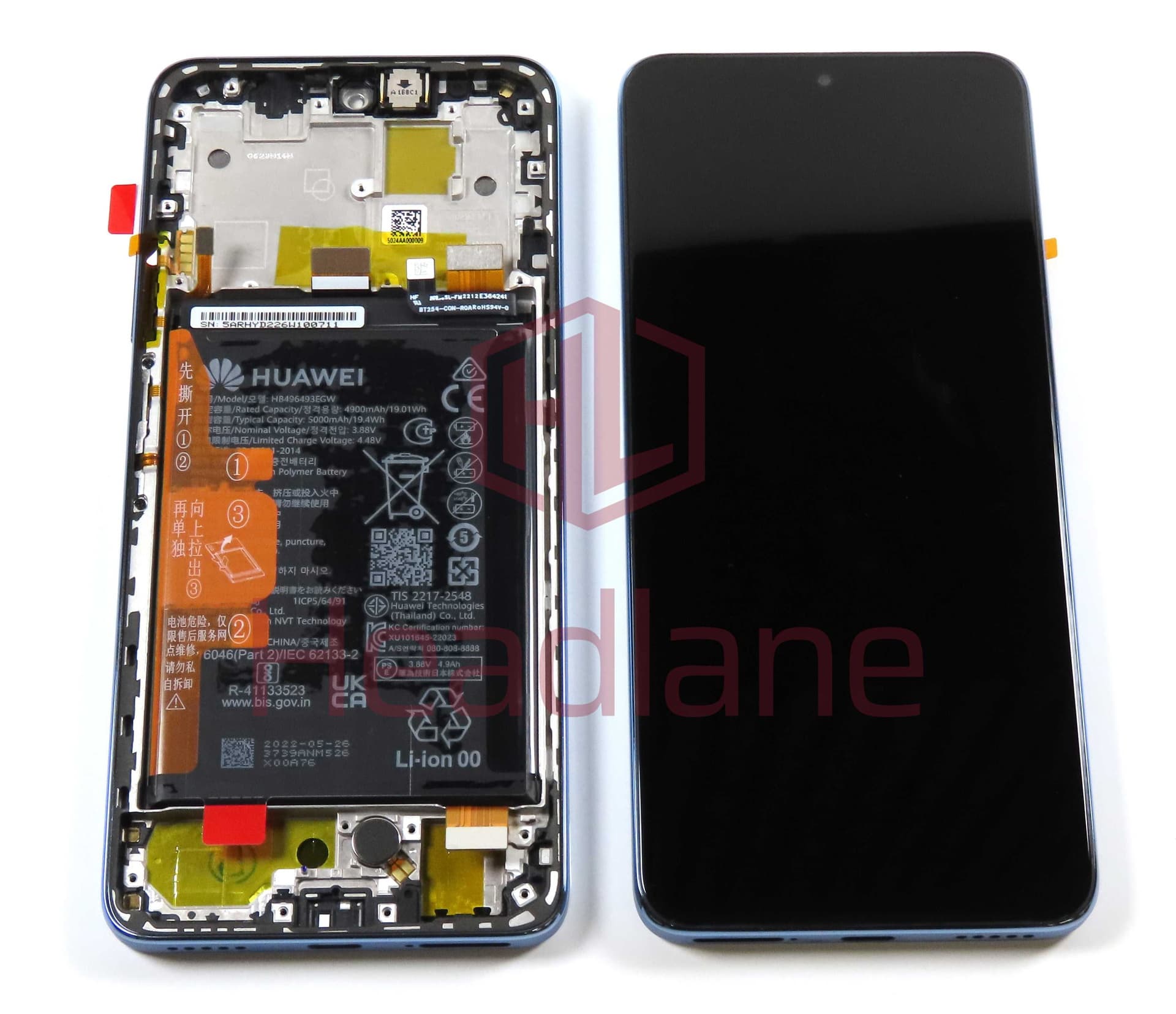 Huawei nova Y90 LCD Display / Screen + Touch + Battery - White - 02355ARH - Huawei Replacement Part