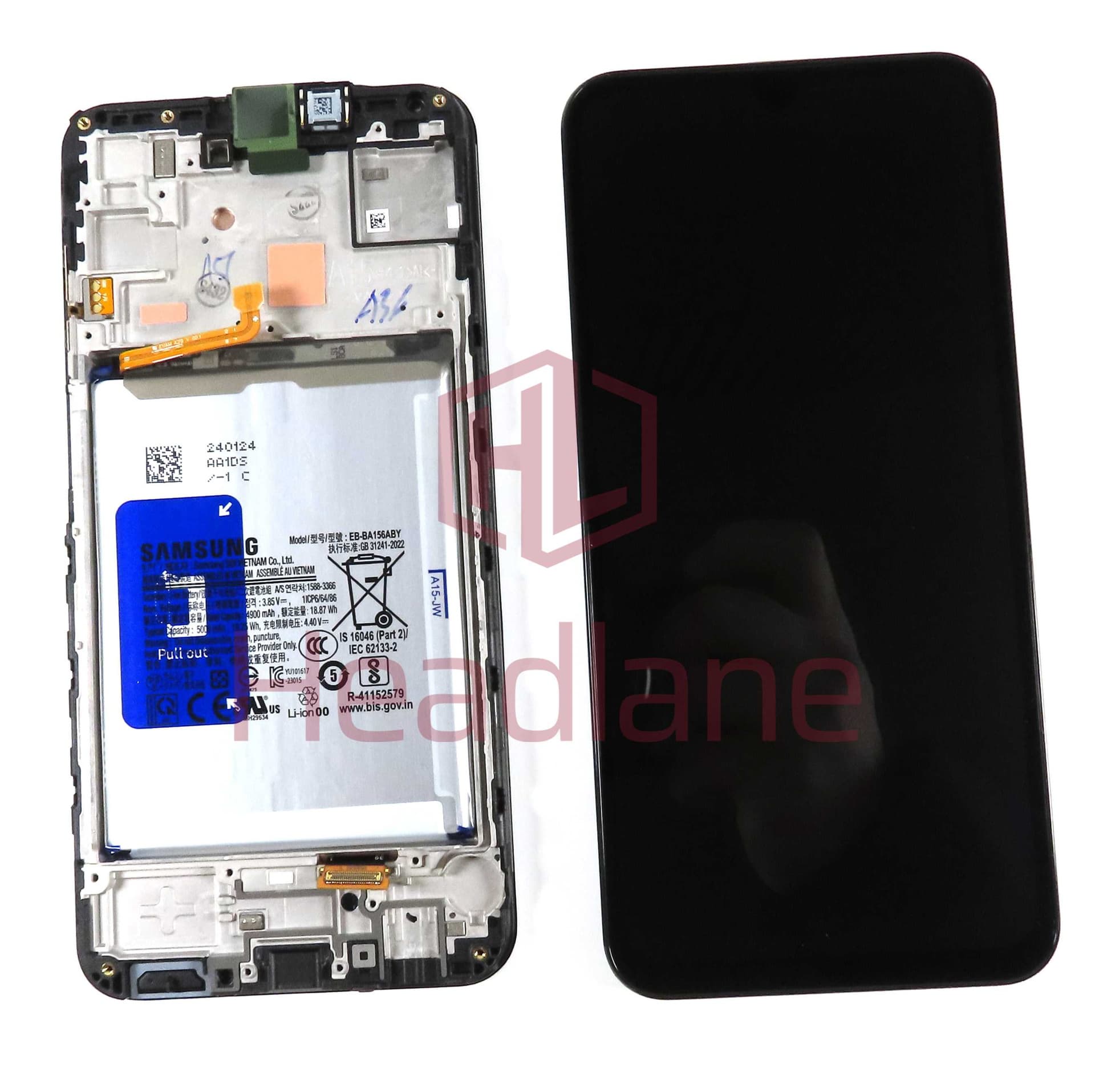 Samsung SM-A155 A156 Galaxy A15 4G / 5G LCD Display / Screen + Touch + Battery - GH82-33643A - Samsung Replacement Part