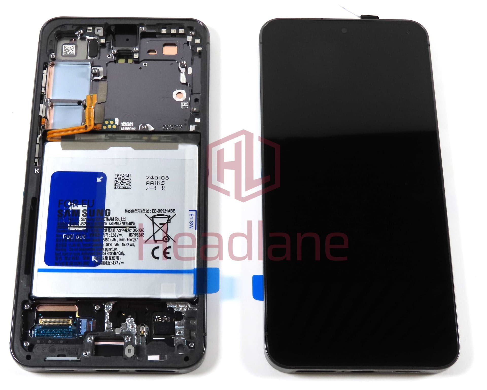 Samsung SM-S921 Galaxy S24 LCD Display / Screen + Touch + Battery - Onyx Black - GH82-33289A - Samsung Replacement Part