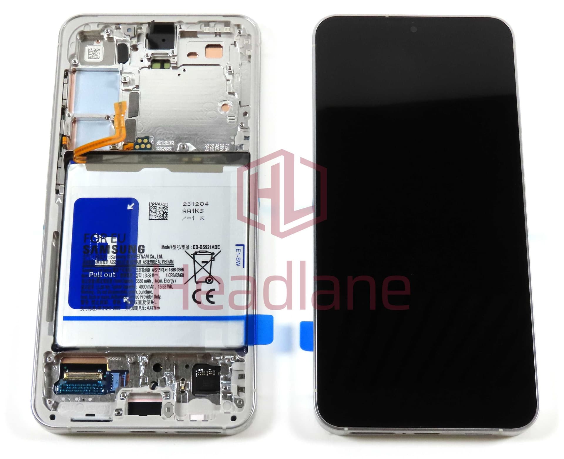 Samsung SM-S921 Galaxy S24 LCD Display / Screen + Touch + Battery - Marble Grey - GH82-33289B - Samsung Replacement Part