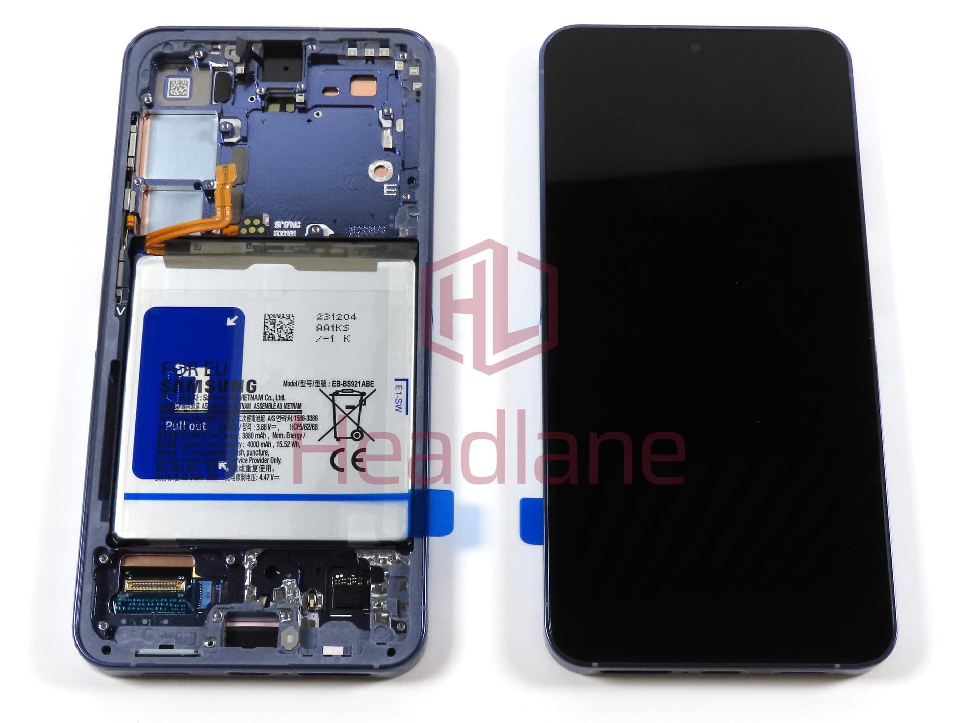 Samsung SM-S921 Galaxy S24 LCD Display / Screen + Touch + Battery - Cobalt Violet - GH82-33289C - Samsung Replacement Part