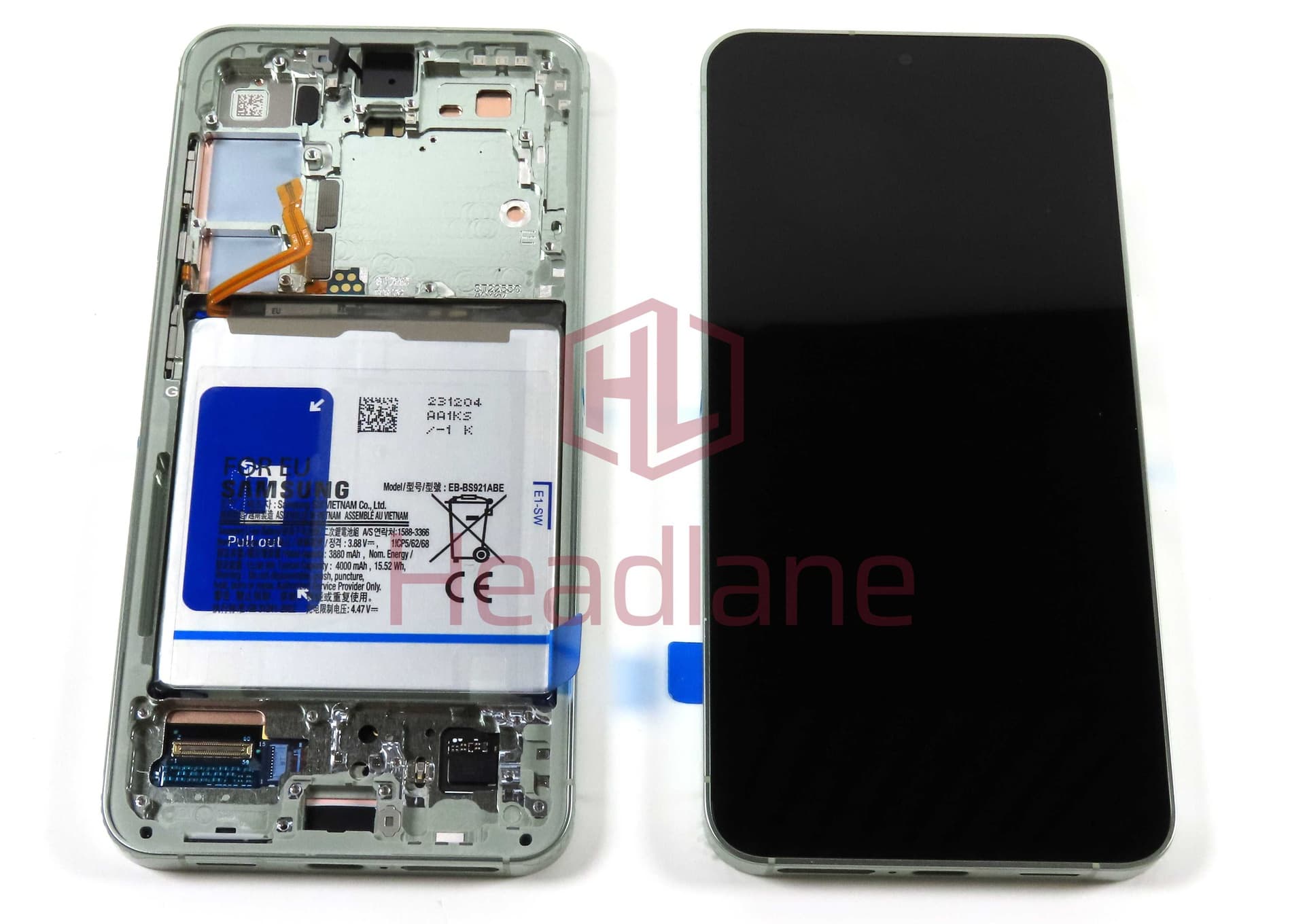 Samsung SM-S921 Galaxy S24 LCD Display / Screen + Touch + Battery - Jade Green - GH82-33289E - Samsung Replacement Part