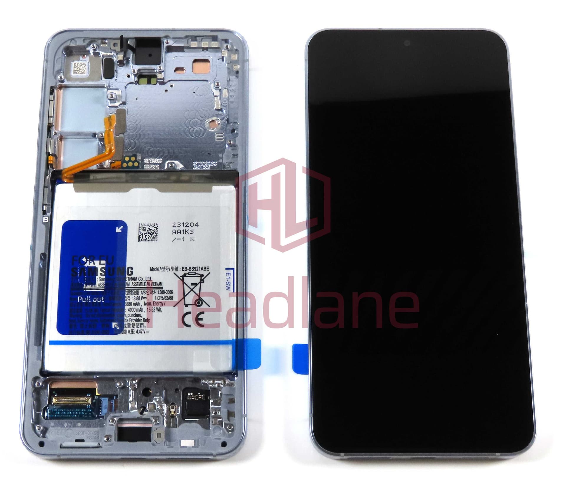 Samsung SM-S921 Galaxy S24 LCD Display / Screen + Touch + Battery - Sapphire Blue - GH82-33289F - Samsung Replacement Part
