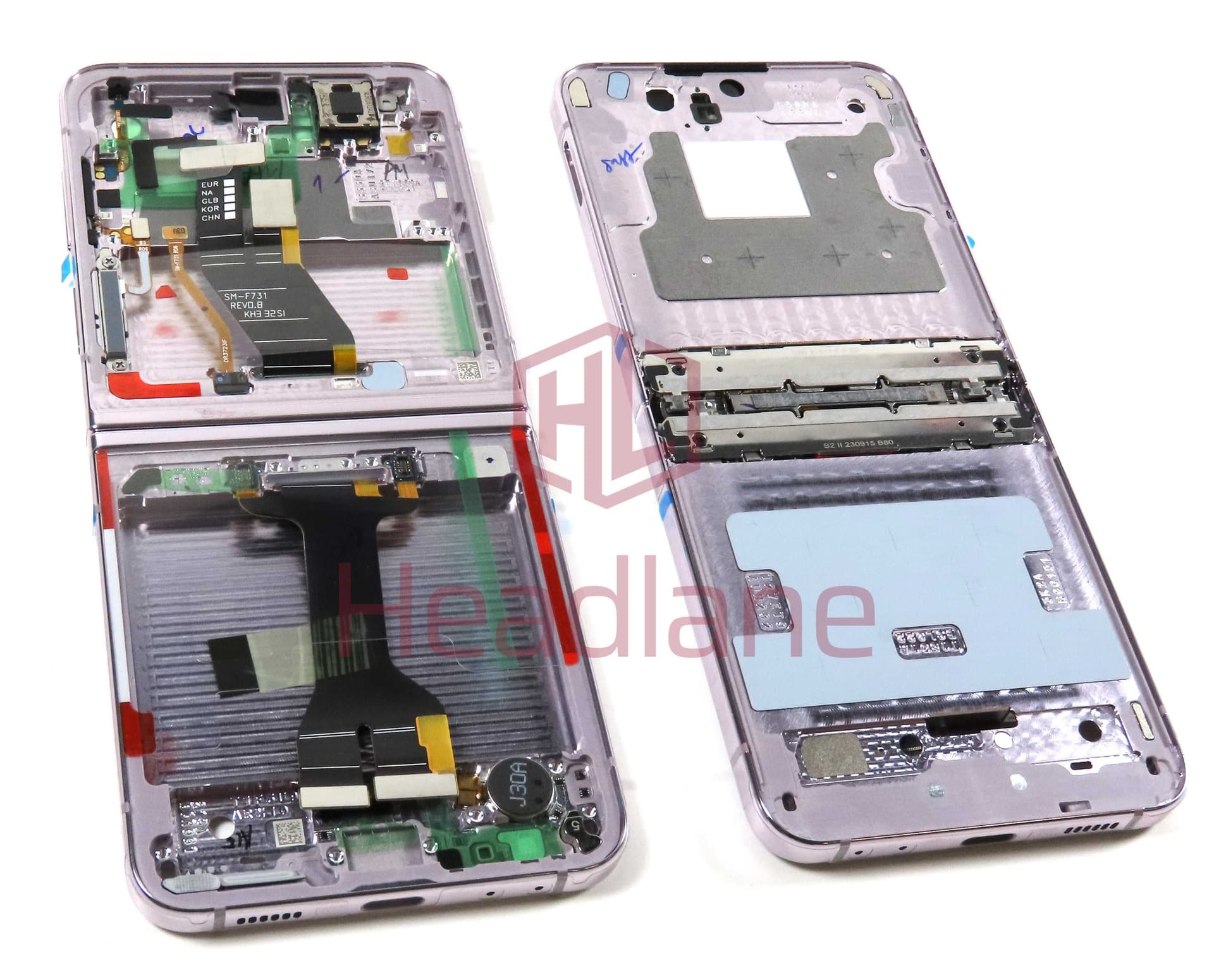 Samsung SM-F731 Galaxy Z Flip5 5G LCD Display Frame - Lavender - GH82-33133C - Samsung Replacement Part