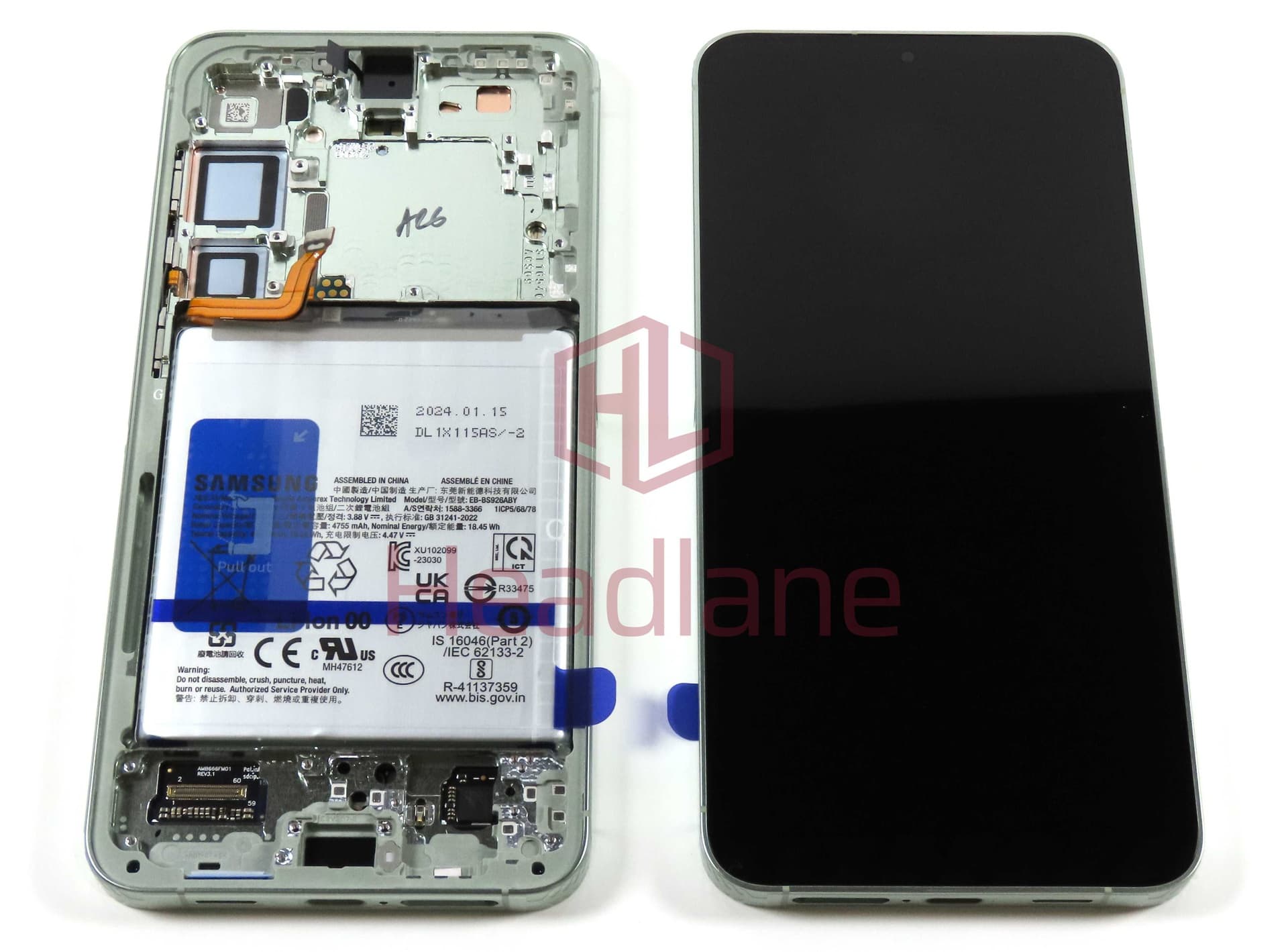 Samsung SM-S926 Galaxy S24+ / Plus LCD Display / Screen + Touch + Battery - Jade Green - GH82-33412E - Samsung Replacement Part