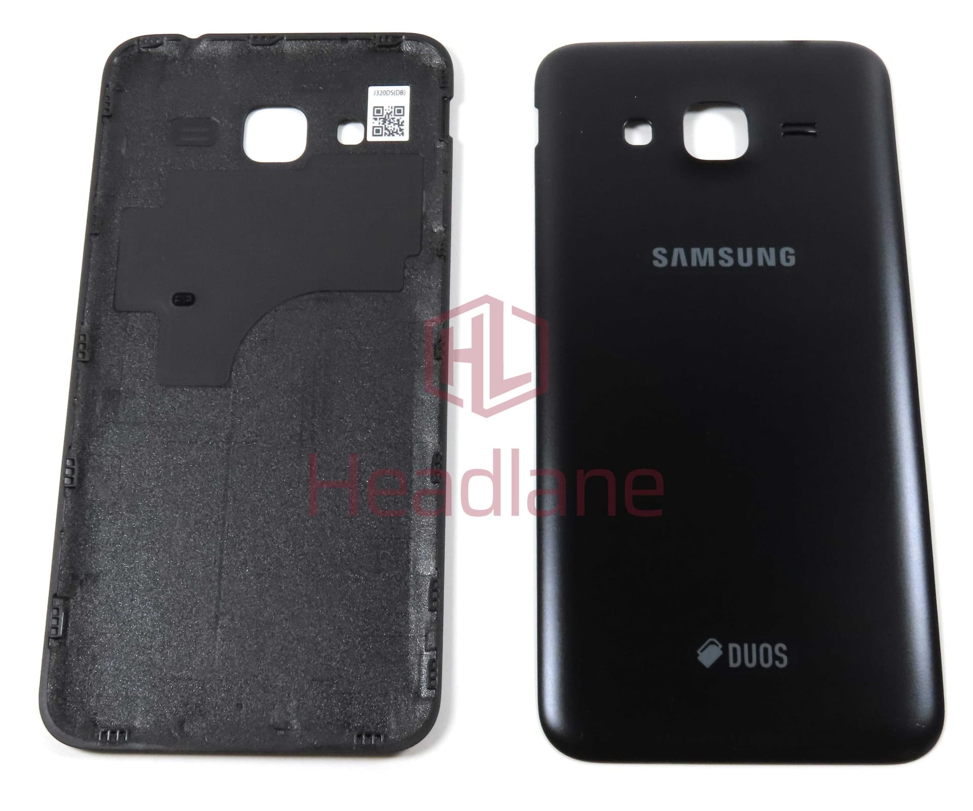 Samsung SM-J320F Galaxy J3 (2016) Back / Battery Cover - Black (DUOS) - GH98-38690C - Samsung Replacement Part