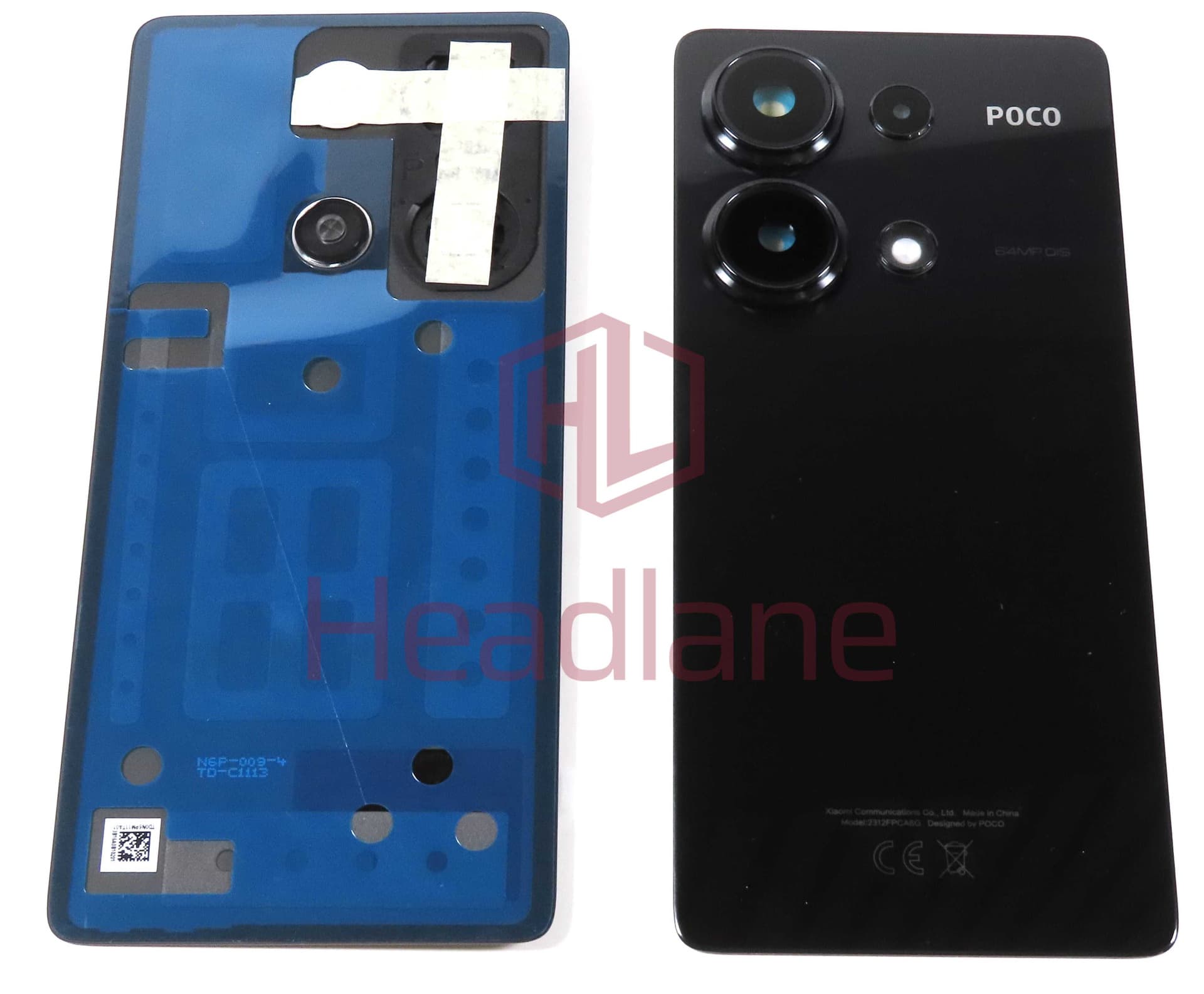Xiaomi Poco M6 Pro Back / Battery Cover - Black - 5600070N6P00 - Xiaomi Replacement Part