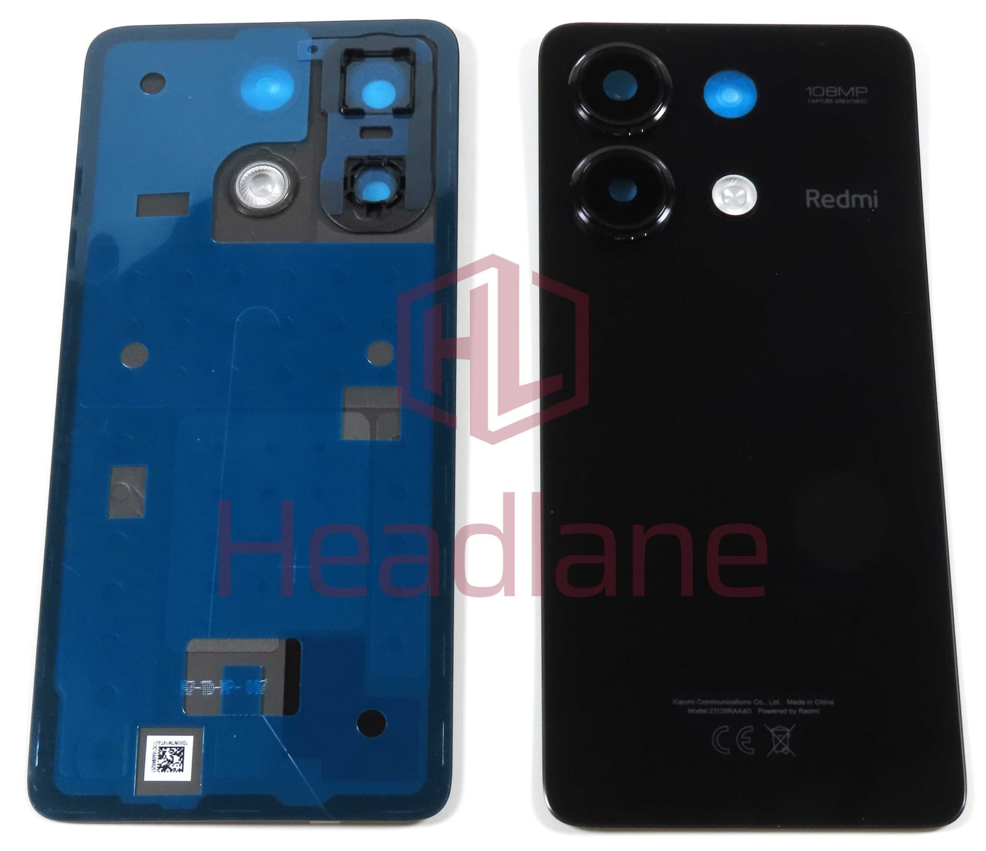 Xiaomi Redmi Note 13 Back / Battery Cover - Black - 56001000N700 - Xiaomi Replacement Part