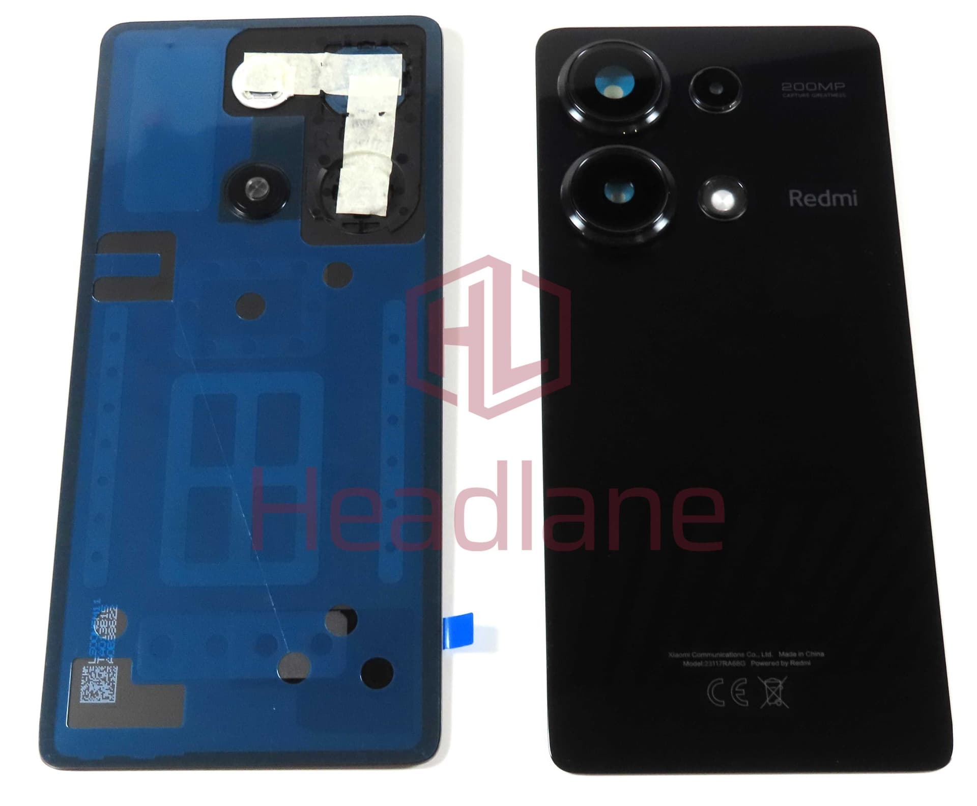 Xiaomi Redmi Note 13 Pro Back / Battery Cover - Black - 56000700N600 - Xiaomi Replacement Part