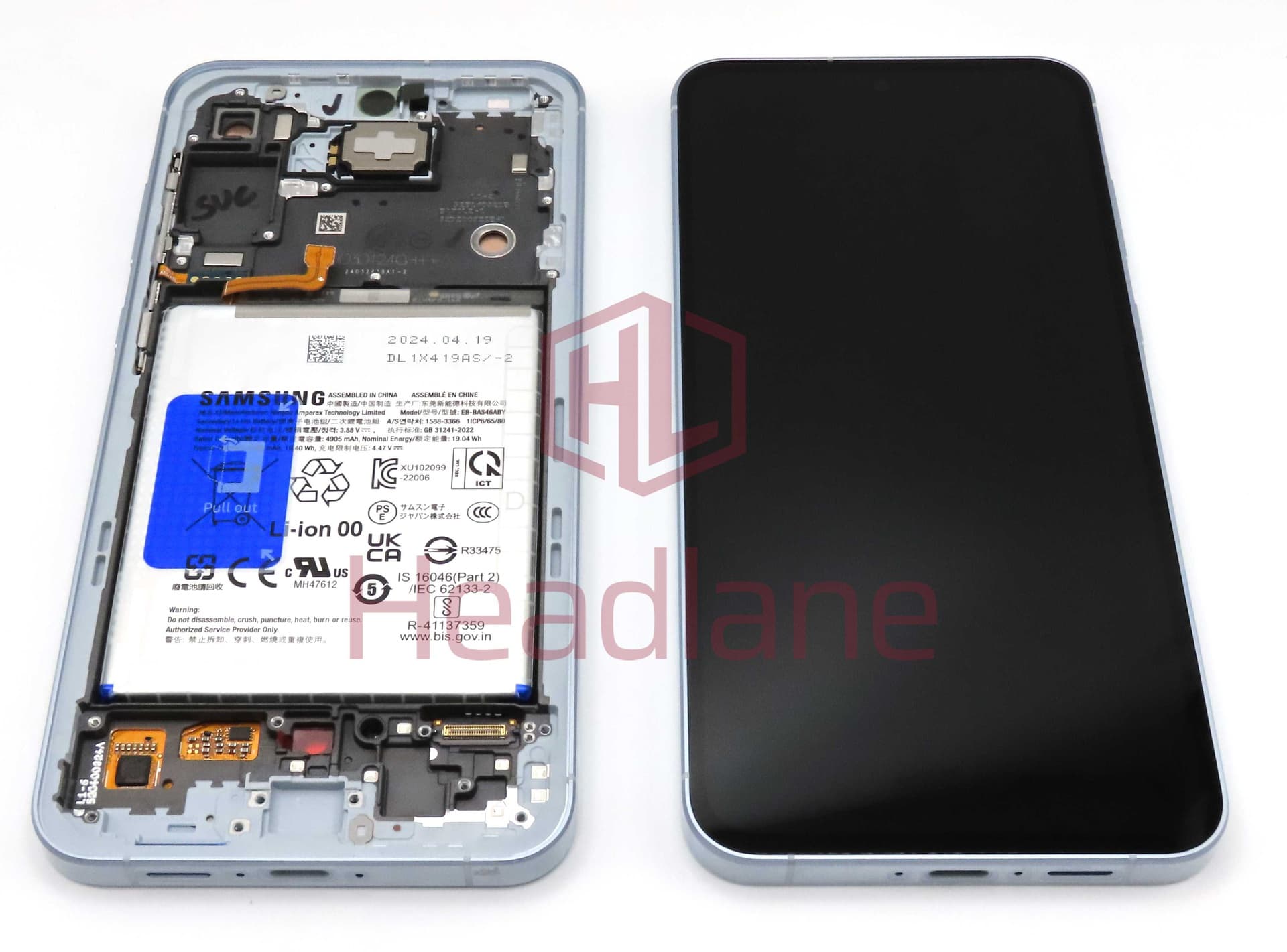 Samsung SM-A556 Galaxy A55 5G LCD Display / Screen + Touch + Battery - Blue (Awesome Iceblue) - GH82-34307B