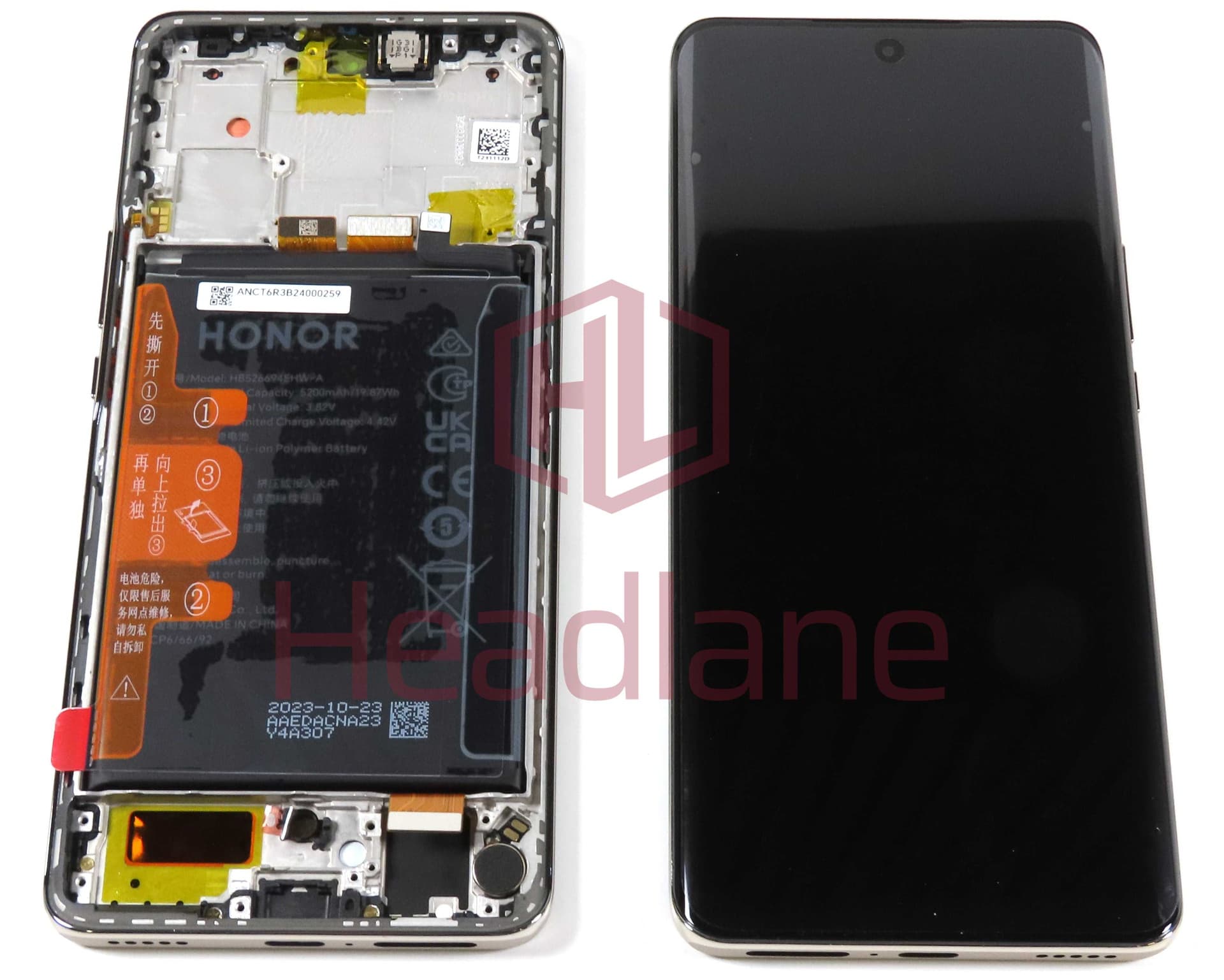 Honor Magic6 Lite LCD Display / Screen + Touch + HB526694EHW Battery - Orange - 0235AHHS - Honor Replacement Part