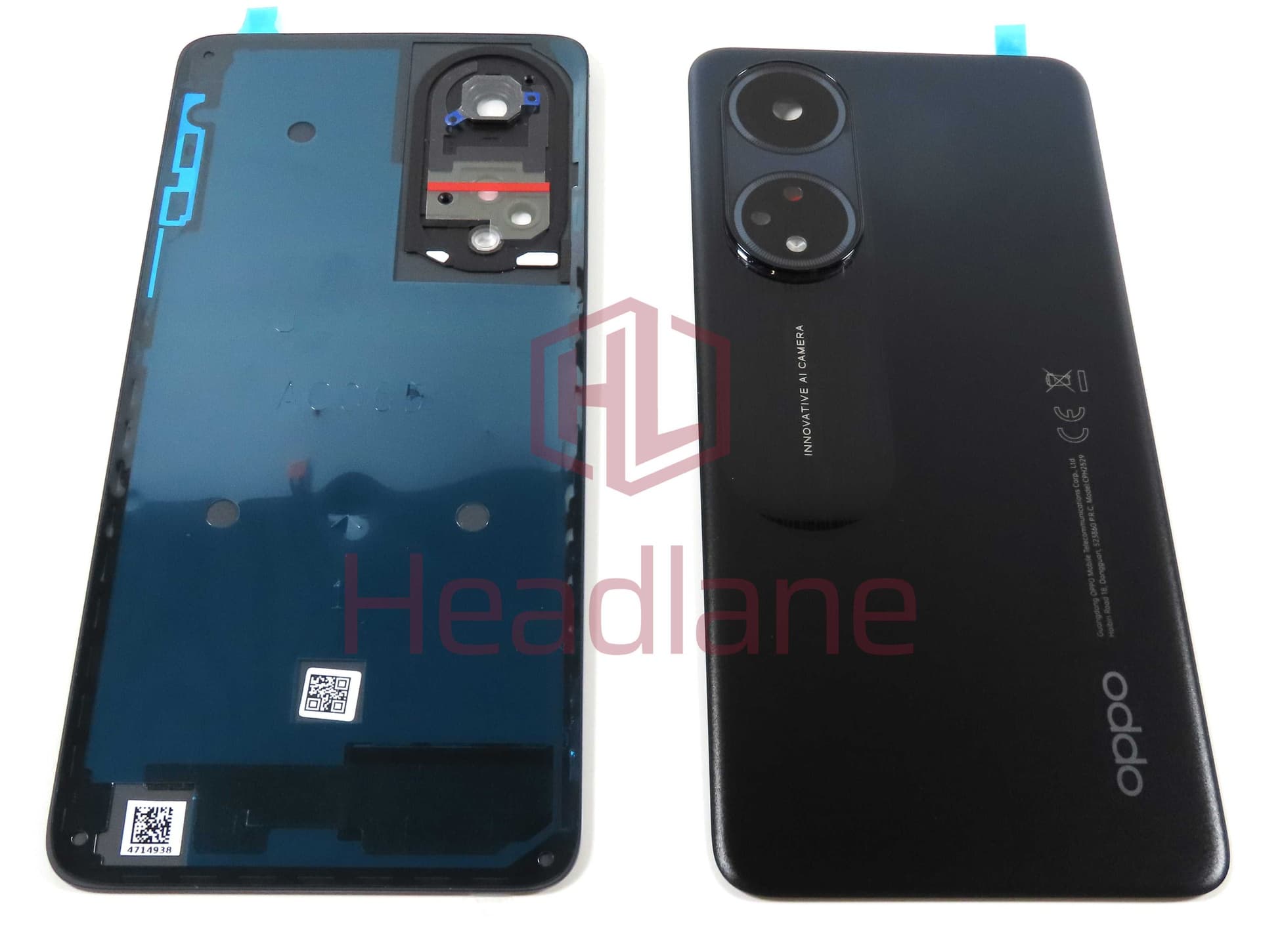 Oppo CPH2529 A98 5G Back / Battery Cover - Black - 621033000045 - Oppo Replacement Part