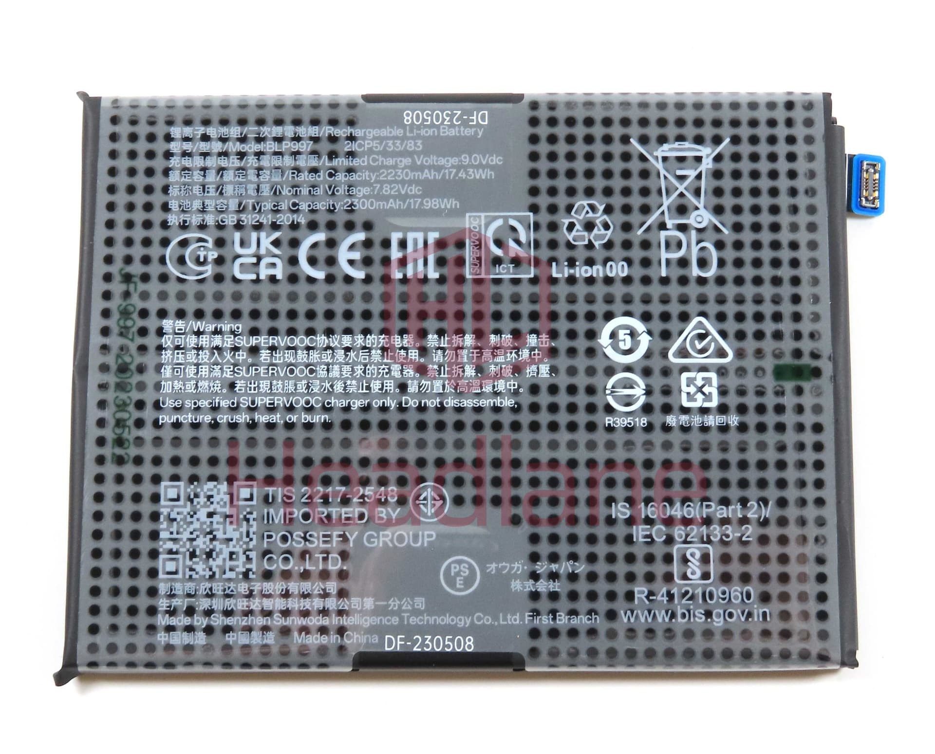 Oppo CPH2525 CPH2541 Reno10 Pro 5G BLP997 Internal Battery - 621035000025 - Oppo Replacement Part