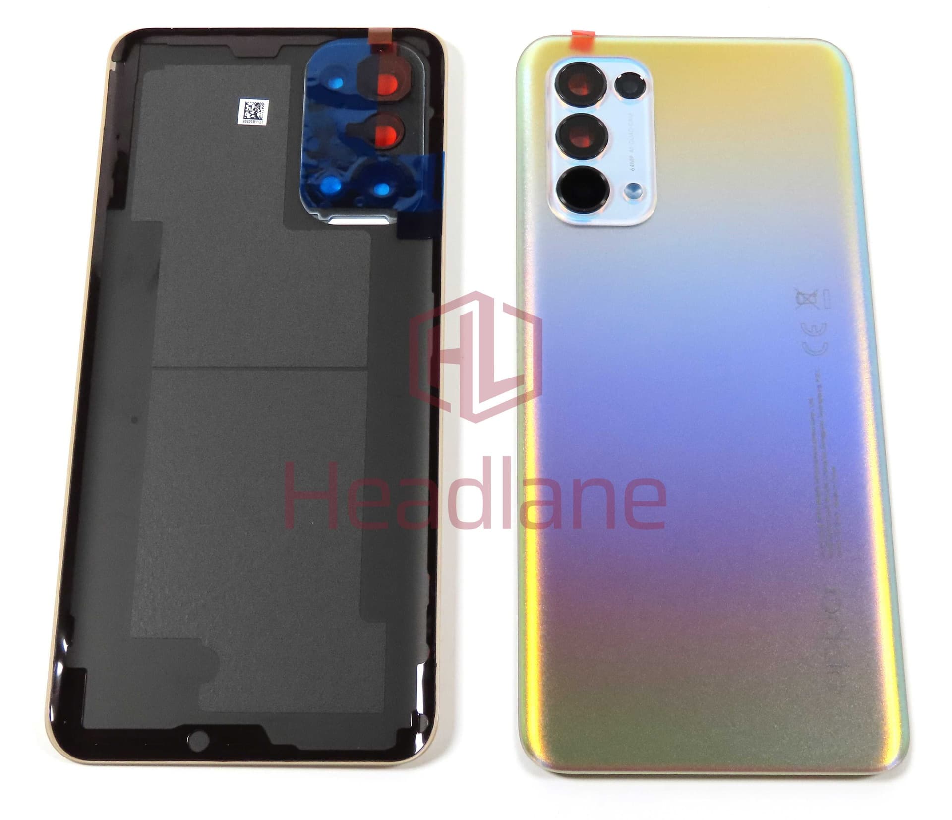 Oppo CPH2145 Reno5 5G / Find X3 Lite 5G Back / Battery Cover - Silver - 4906011 - Oppo Replacement Part