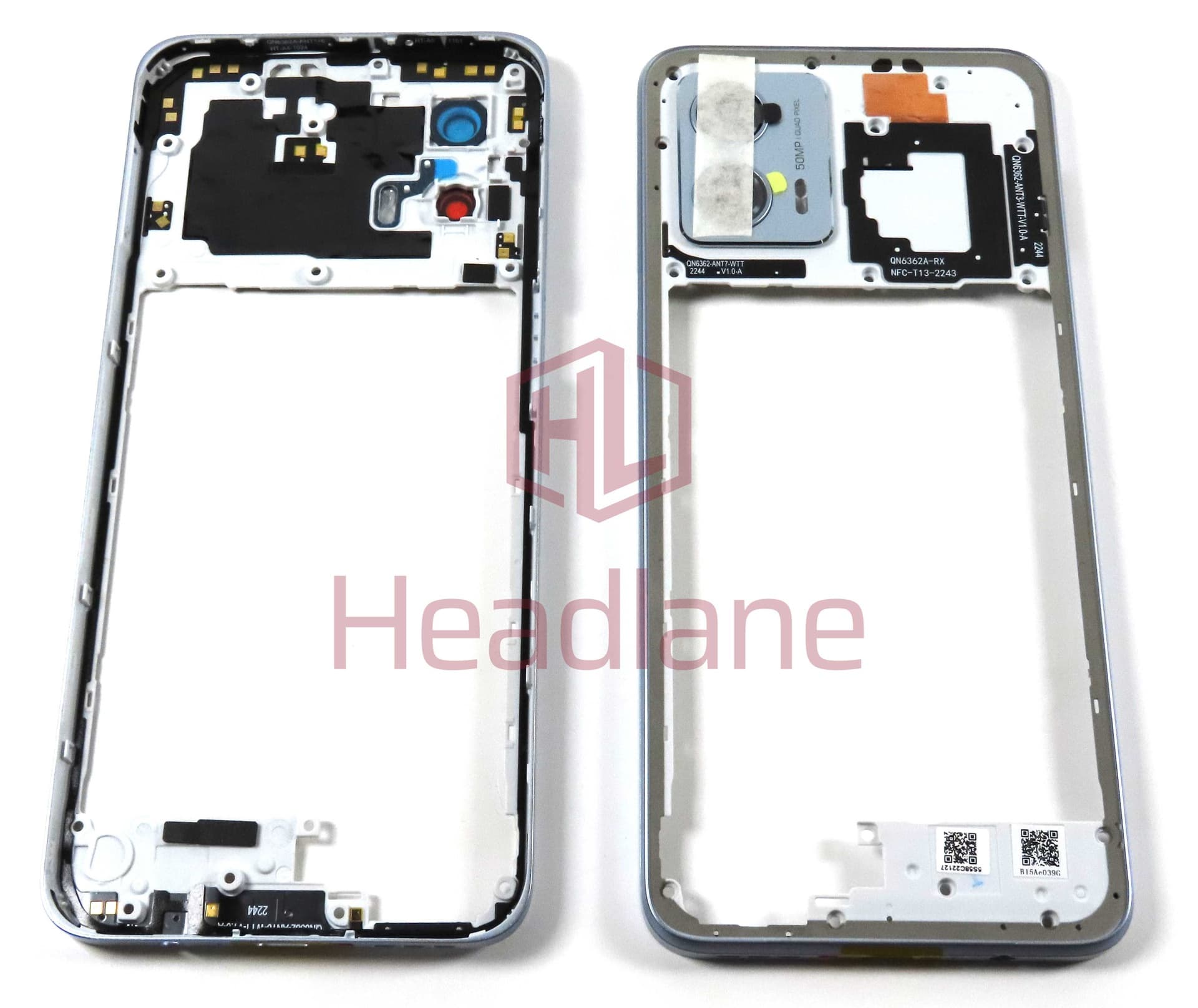 Motorola XT2335 Moto G53 Back / Middle Cover / Chassis - Silver - 5S58C22127 - Lenovo / Motorola Replacement Part