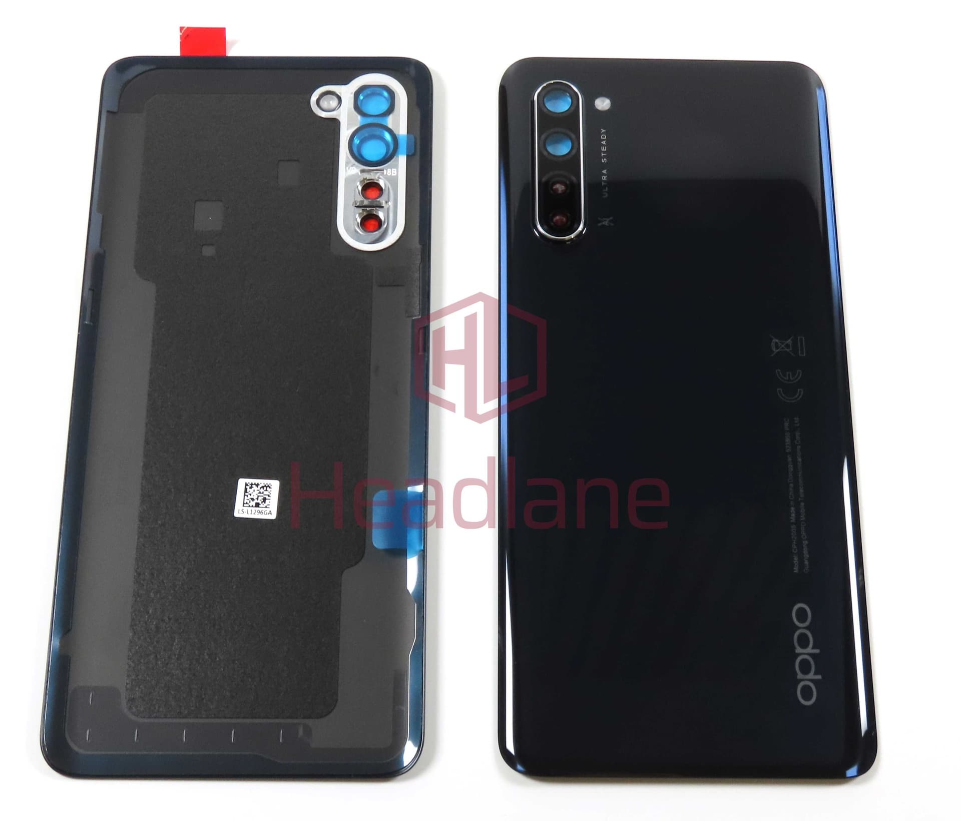 Oppo CPH2005 Find X2 Lite Back / Battery Cover - Black - 4903629 - Oppo Replacement Part