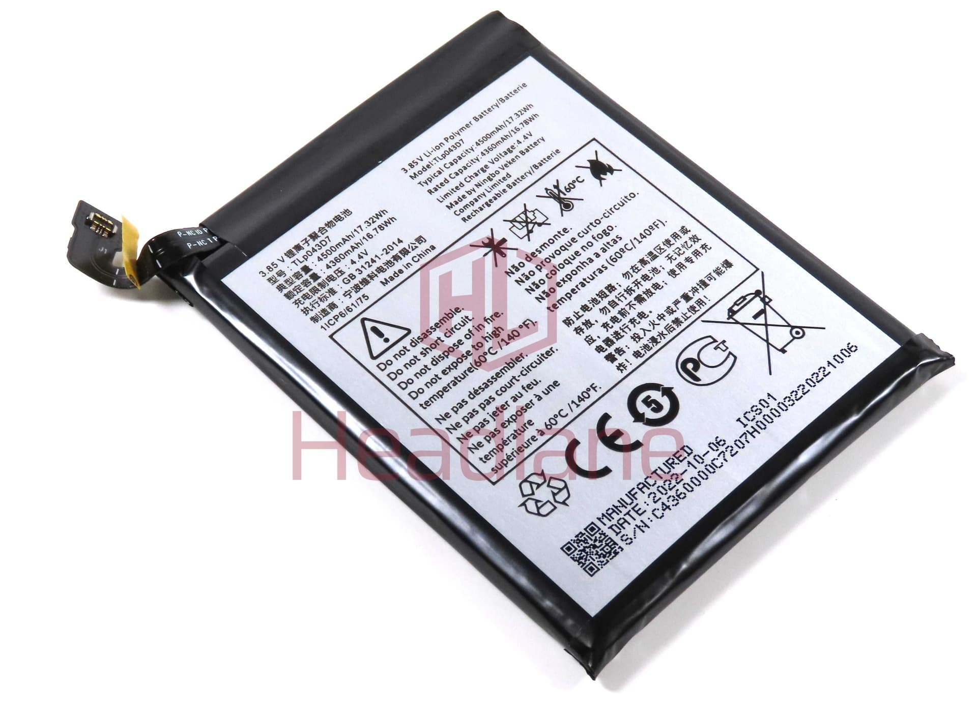 TCL T799H 10 Pro TLp043D7 4500mAh Internal Battery - CAC4360001C7 - TCL Replacement Part