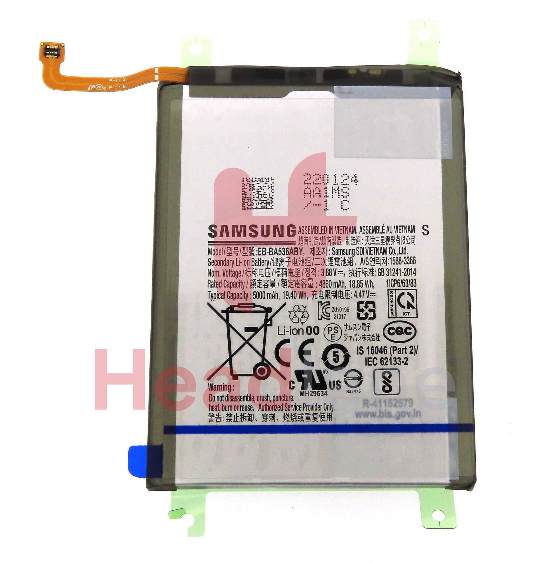 Samsung SM-A336 A536 Galaxy A33 A53 5G EB-BA336ABY 5000mAh Internal Battery (No Box) - GH82-28146A-NB - Samsung Replacement Part