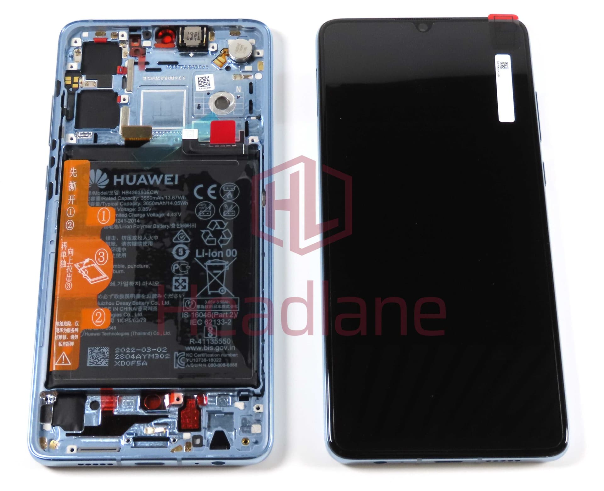 Huawei P30 LCD Display / Screen + Touch + Battery Assembly - Breathing Crystal (New Version) - 02354HMF - Huawei Replacement Part