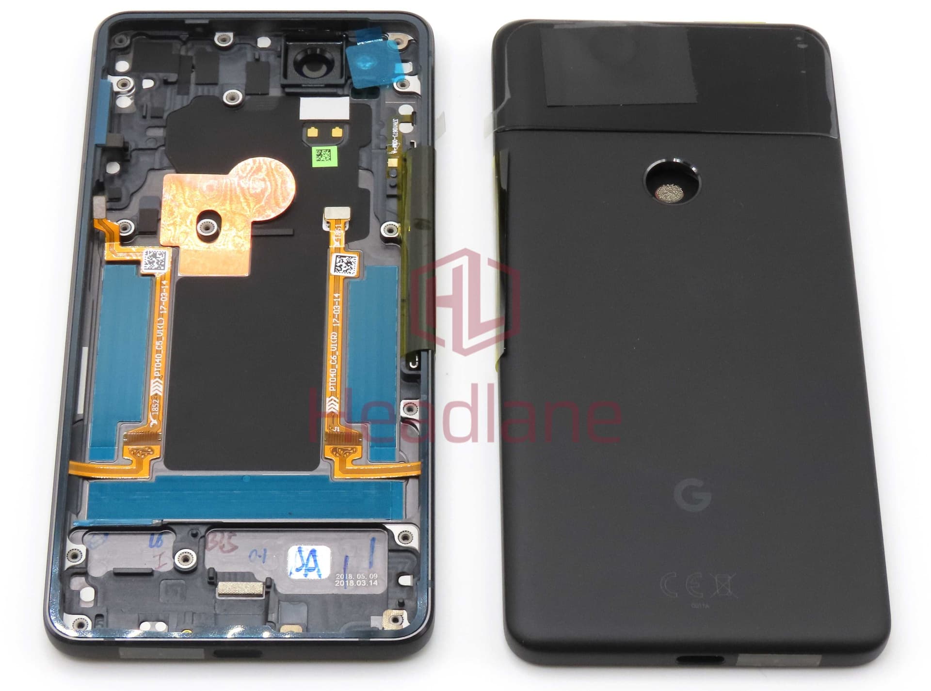 Google Pixel 2 Battery / Back Cover + Edge Sensor - Black - 83H90240-01 - Google Replacement Part