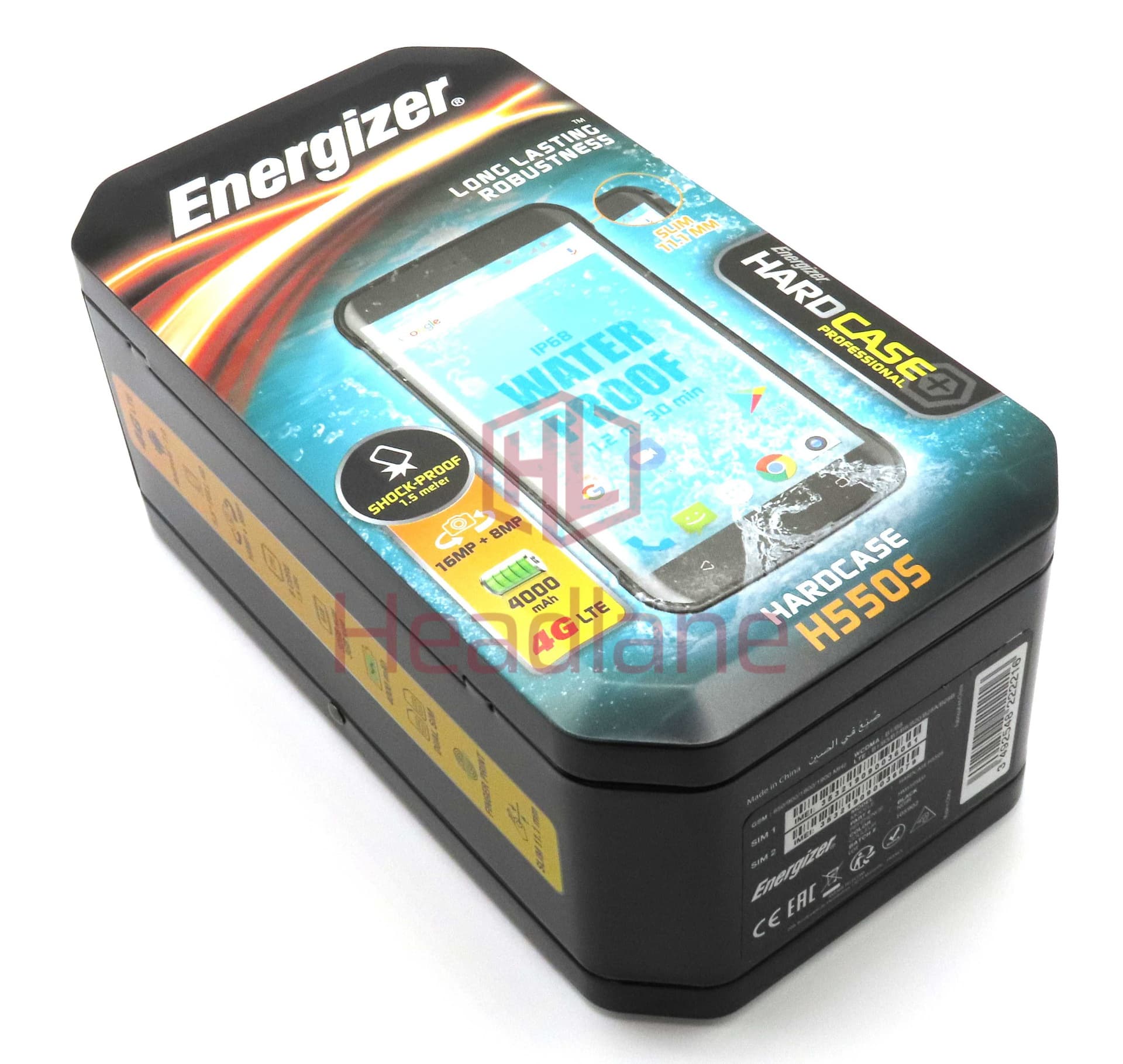 Energizer Hardcase H550S Mobile Phone (New - Retail Packed) - UPENH550SBEUX - Energizer Replacement Part