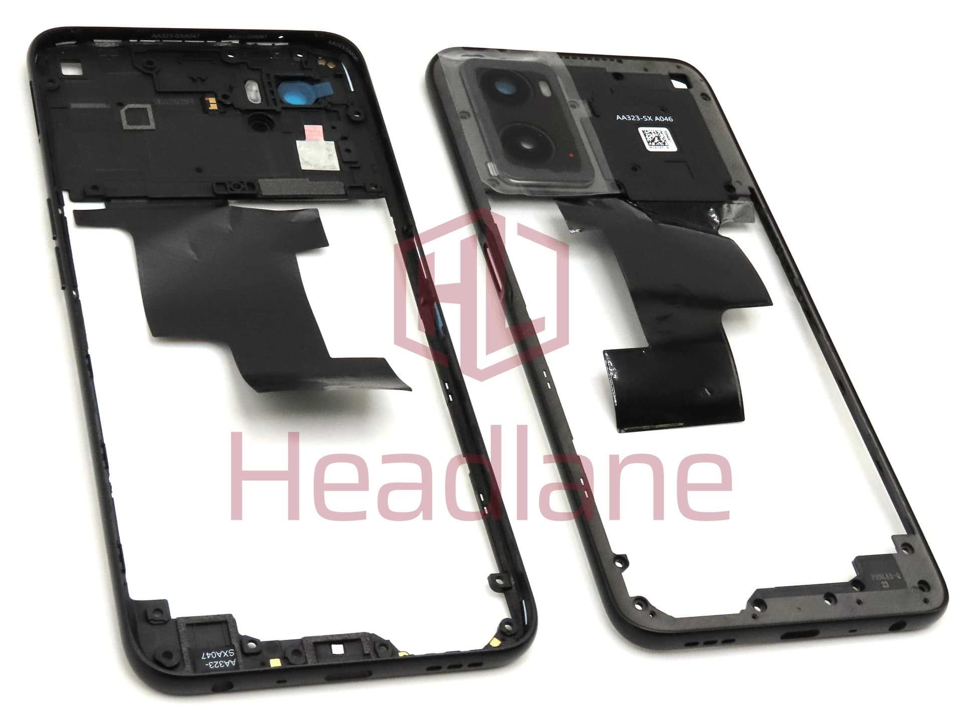 Oppo CPH2375 A76 Middle Cover / Chassis - Black - 4130048 - Oppo Replacement Part