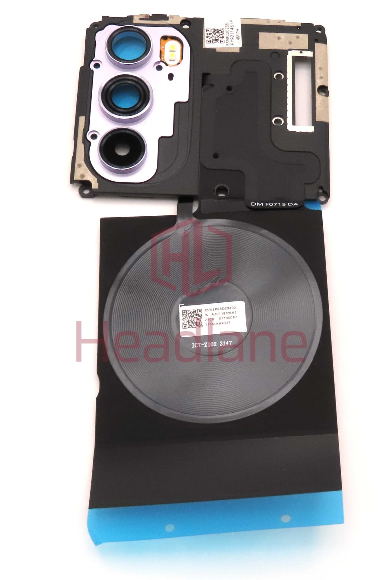 Motorola XT2201 Edge 30 Pro Top Cover + NFC Antenna + Wireless Charging Coil - White - 5S58C20266 - Lenovo / Motorola Replacement Part