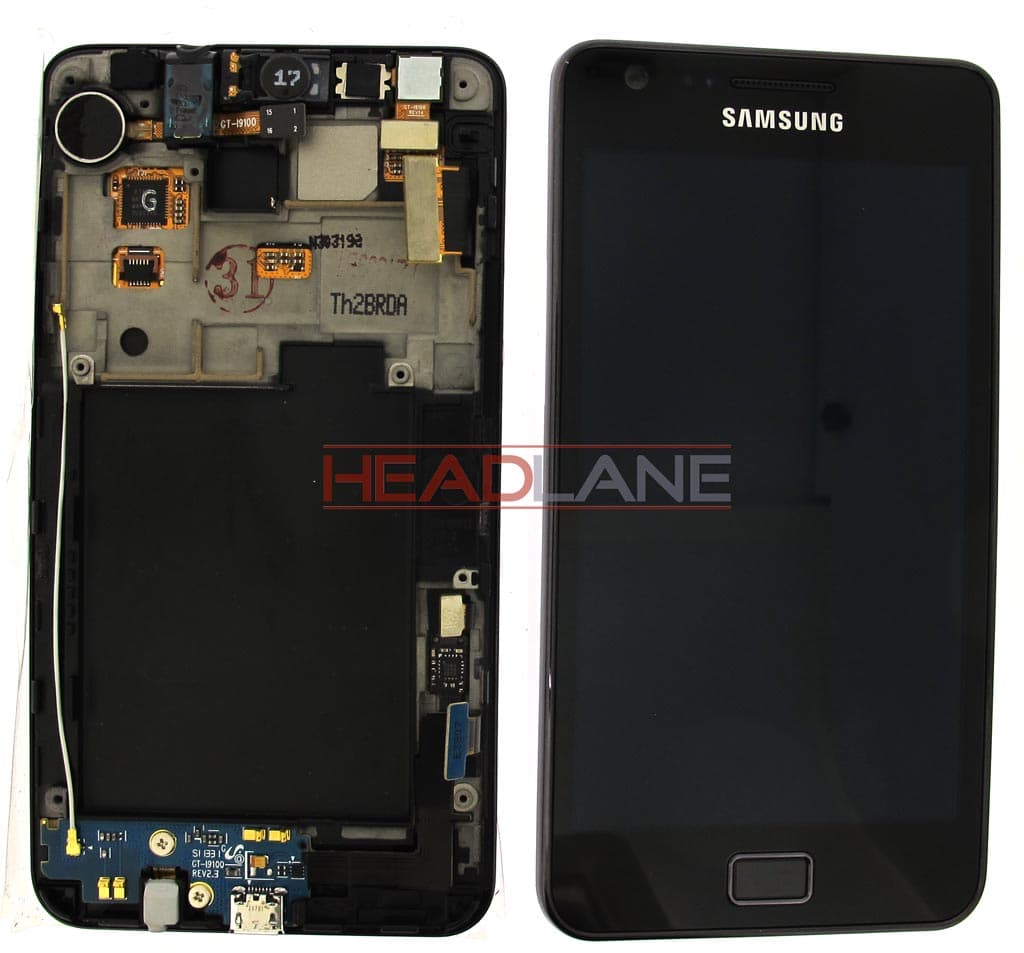 Samsung GT-I9100G Galaxy S2 LCD Display / Screen + Touch - Black - GH97-12354A - Samsung Replacement Part