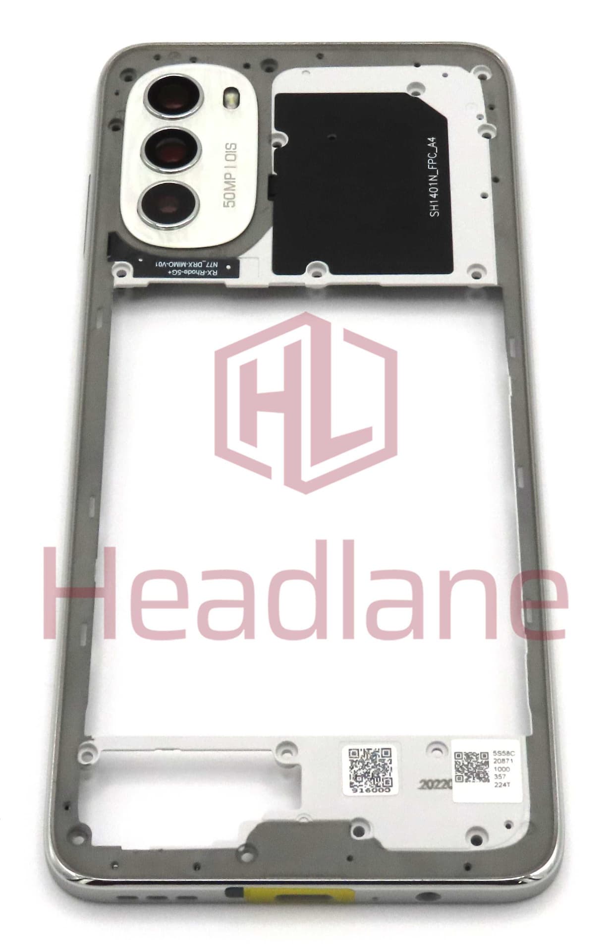 Motorola XT2225 Moto G82 5G Middle Cover / Chassis - White - 5S58C20871 - Lenovo / Motorola Replacement Part