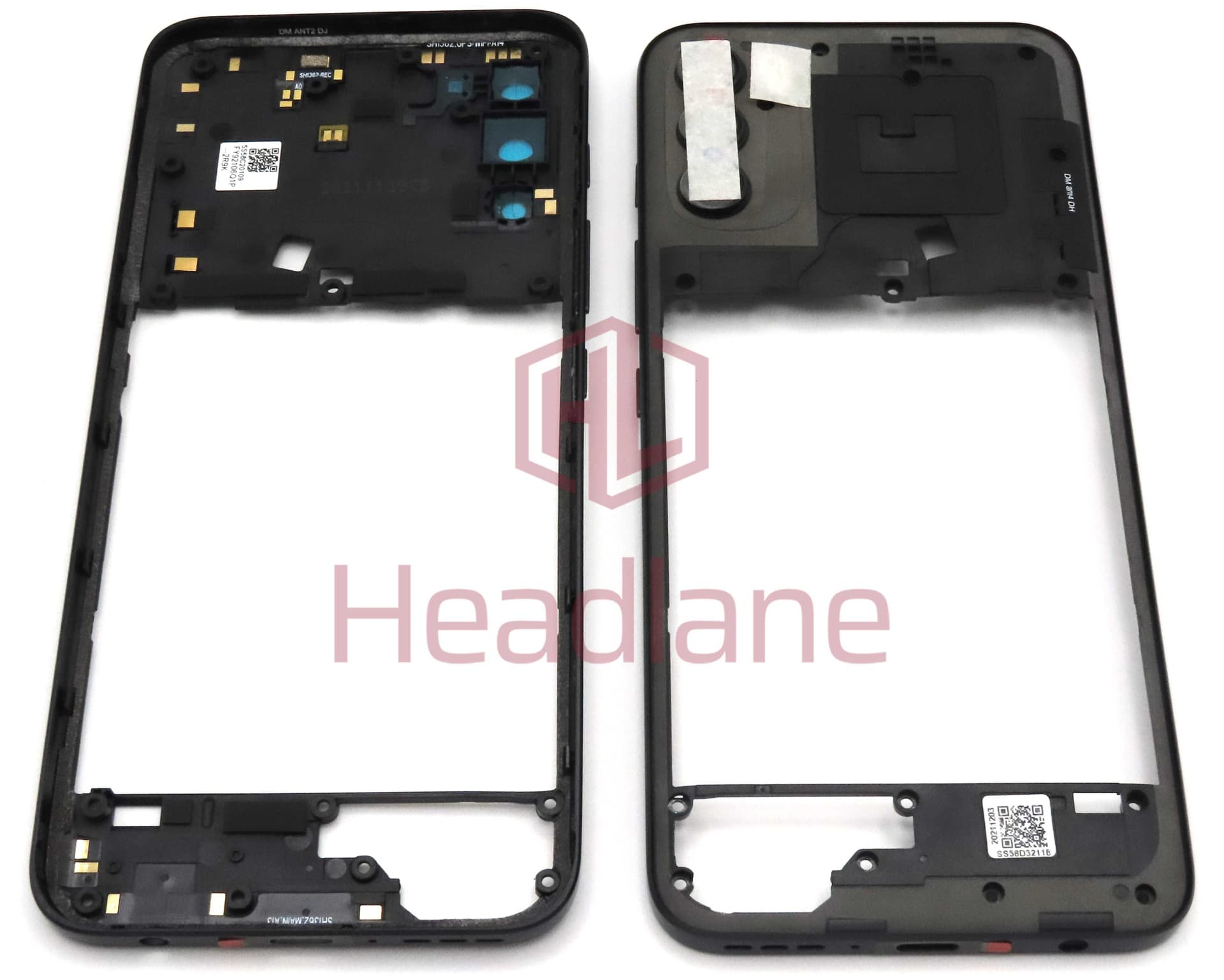 Motorola XT2169 Moto G71 5G Middle Cover / Chassis - Black - 5S58C20109 - Lenovo / Motorola Replacement Part