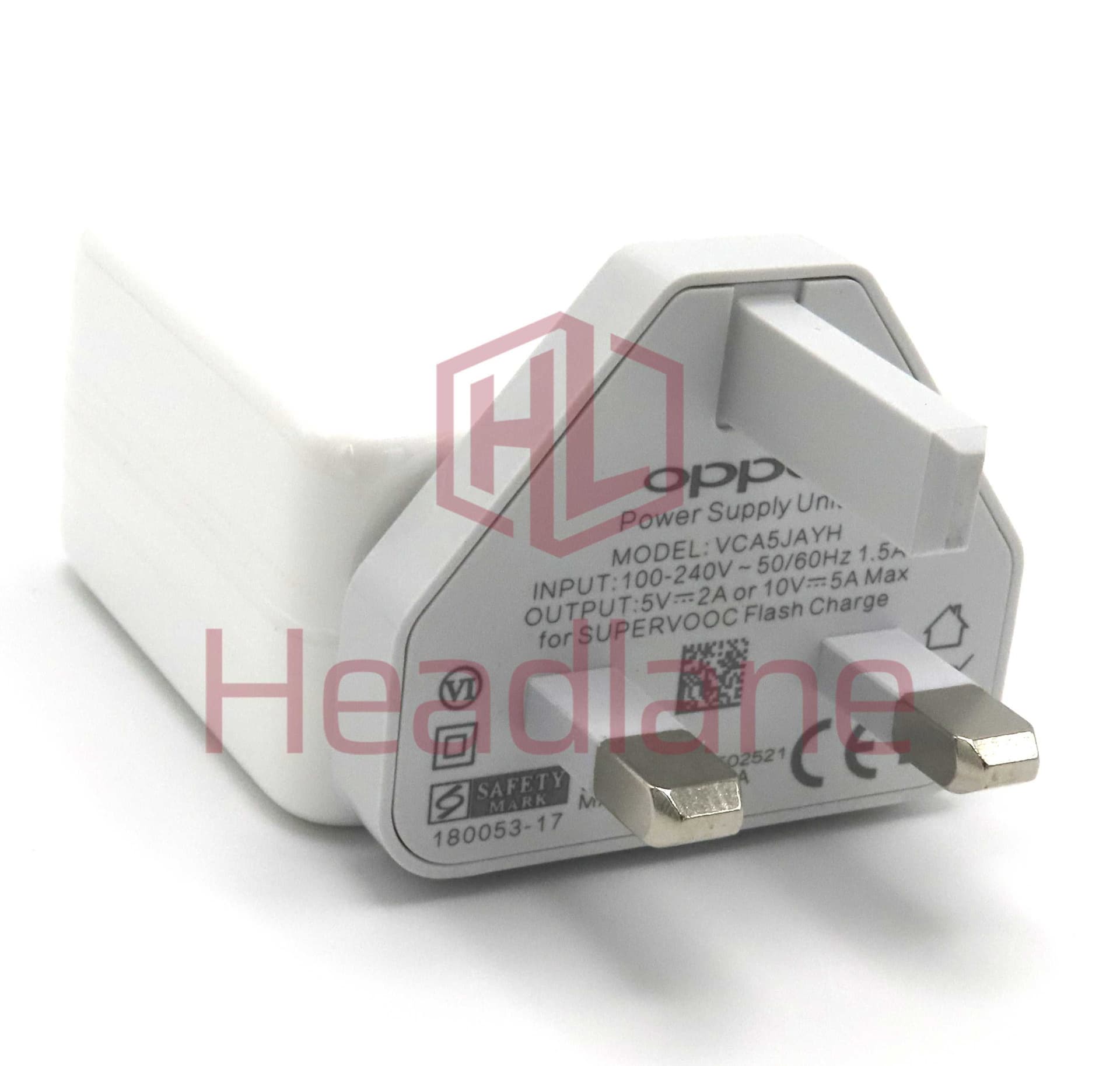 Oppo VCA5JAYH 5V 2A 10V 5A 50W Charger Head  - White (UK 3 Pin) - 9590006 - Oppo Replacement Part