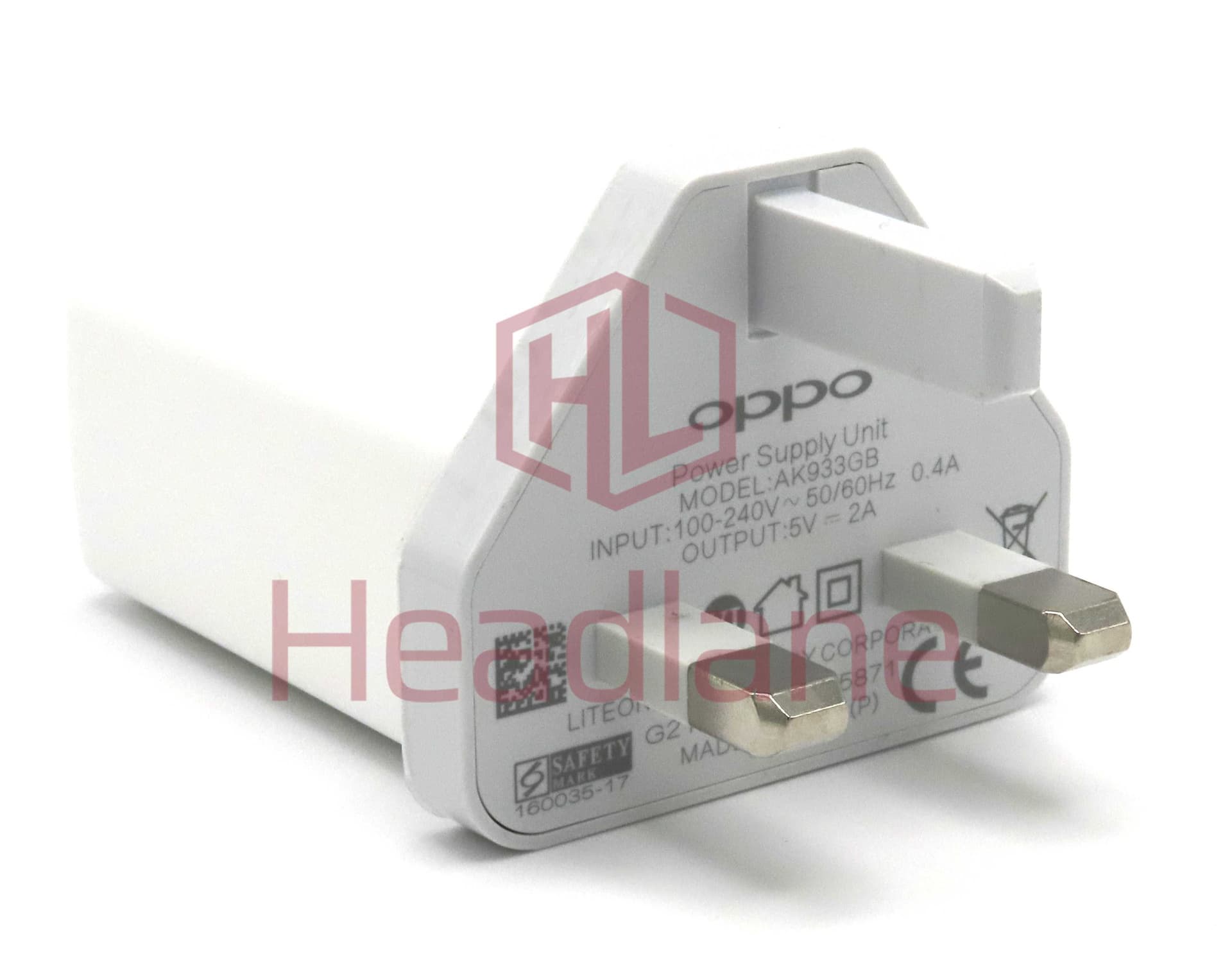 Oppo AK933GB 5V 2A 10W Charger Head  - White - 5473130 - Oppo Replacement Part