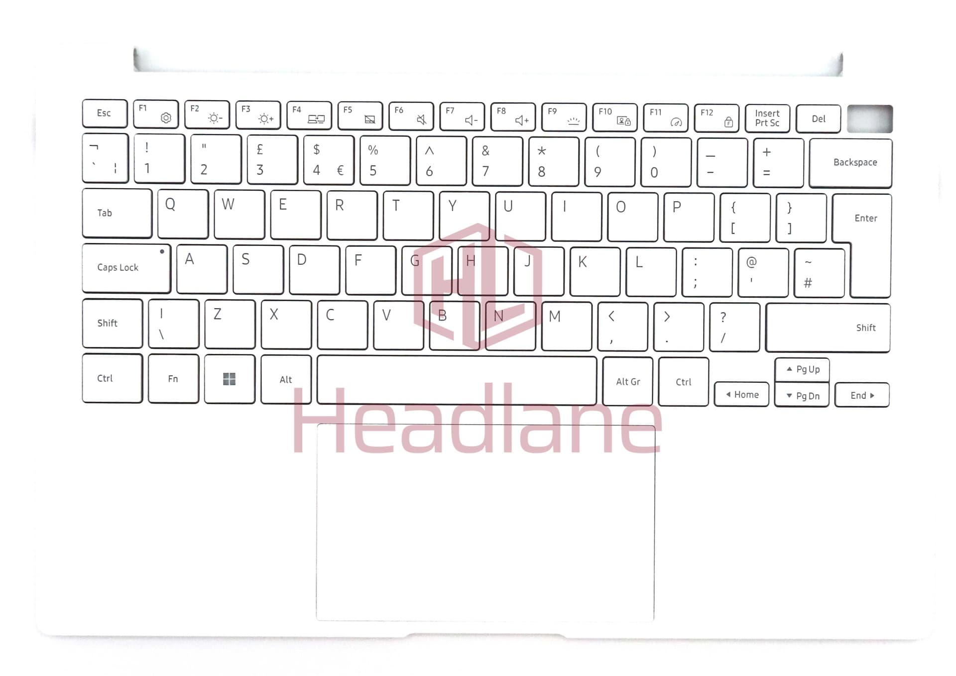 Samsung NP930XDB Galaxy Book Pro Top Cover + Keyboard + Touchpad - White (UK QWERTY) - BA97-12226A - Samsung Replacement Part