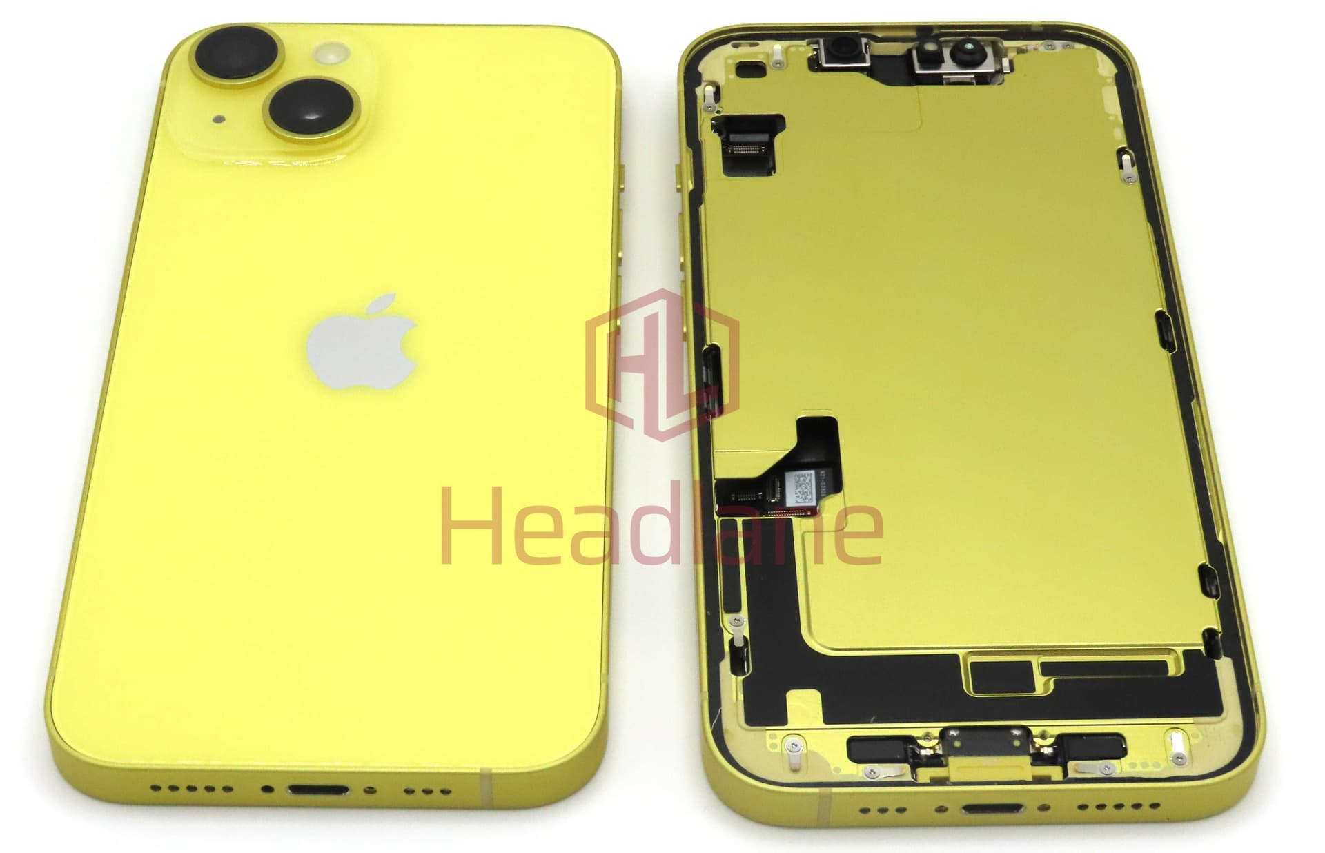 iPhone 14 Back / Battery Cover + Small Parts - Yellow (Pulled - Grade A) - IP14BH-YL-A - Pulled Replacement Part