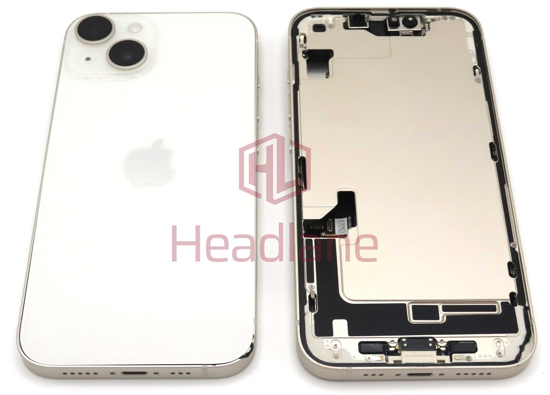 iPhone 14 Back / Battery Cover + Small Parts - Starlight (Pulled - Grade A) - IP14BH-SL-A - Pulled Replacement Part
