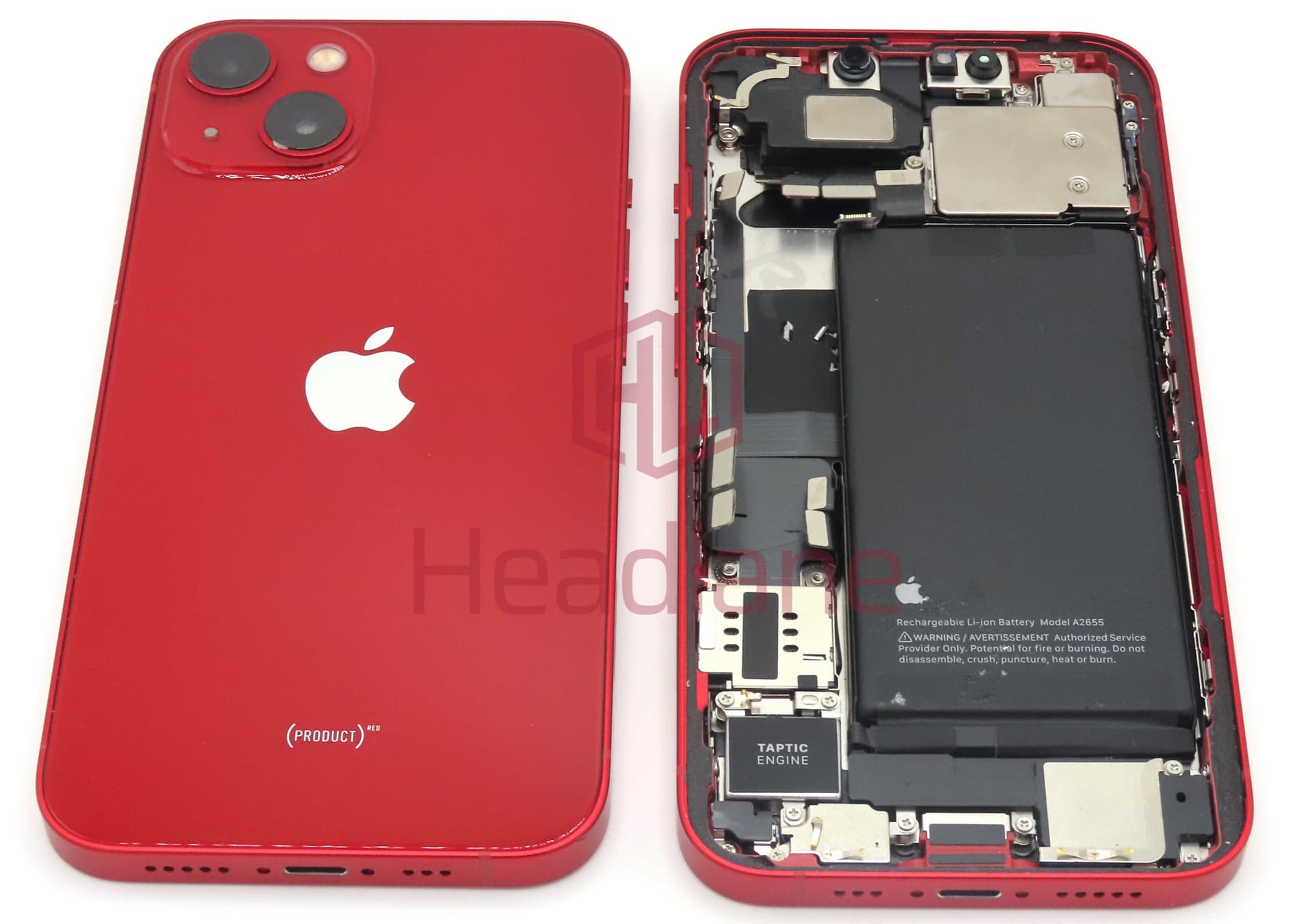 iPhone 13 Back / Battery Cover + Small Parts - Red (Pulled - Grade B) - IP13BH-RD-B - Pulled Replacement Part
