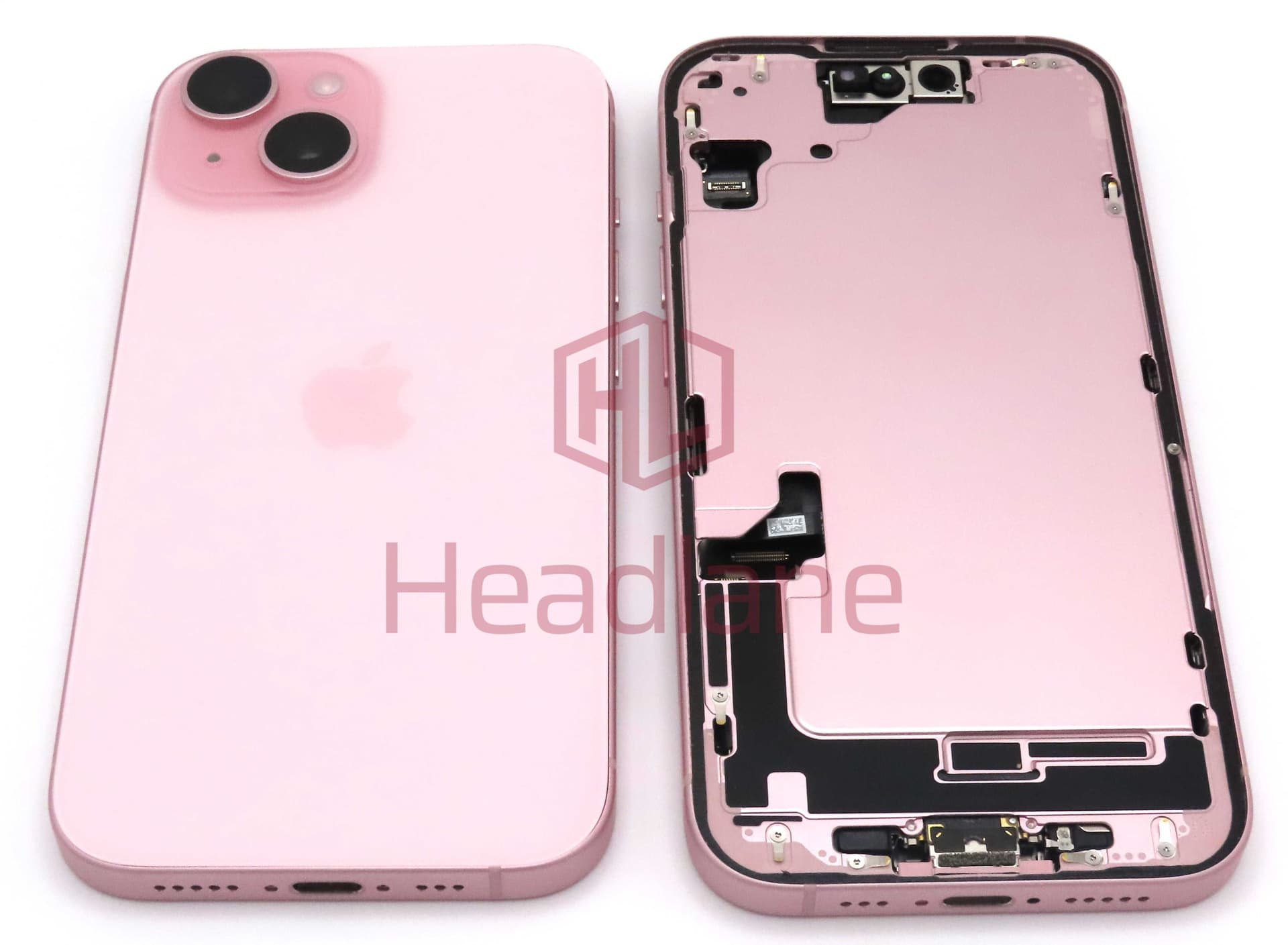 iPhone 15 Back / Battery Cover + Small Parts - Pink (Pulled - Grade A) - IP15BH-PK-A - Unknown Replacement Part