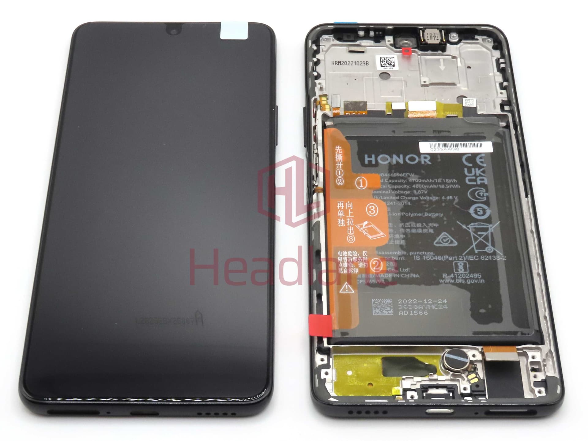 Honor Magic4 Lite LCD Display / Screen + Touch + Battery Assembly - Black - 0235ACGA - Honor Replacement Part