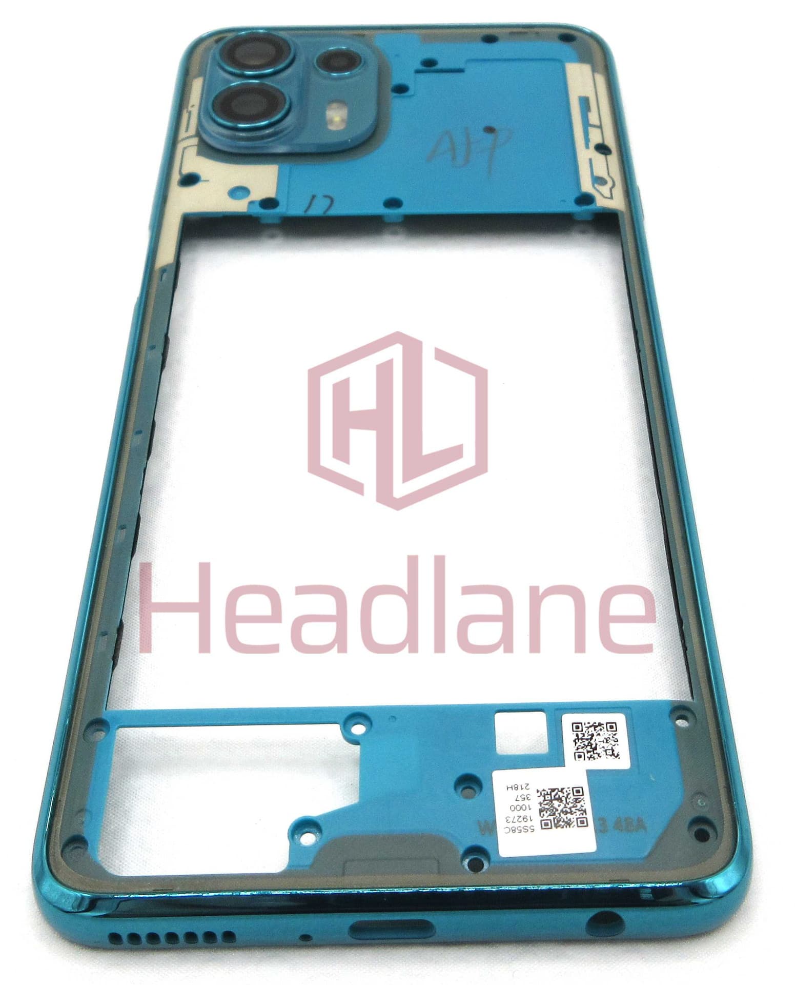 Motorola XT2139 Moto Edge 20 Lite Middle Cover / Chassis - Blue / Green - 5S58C19273 - Lenovo / Motorola Replacement Part