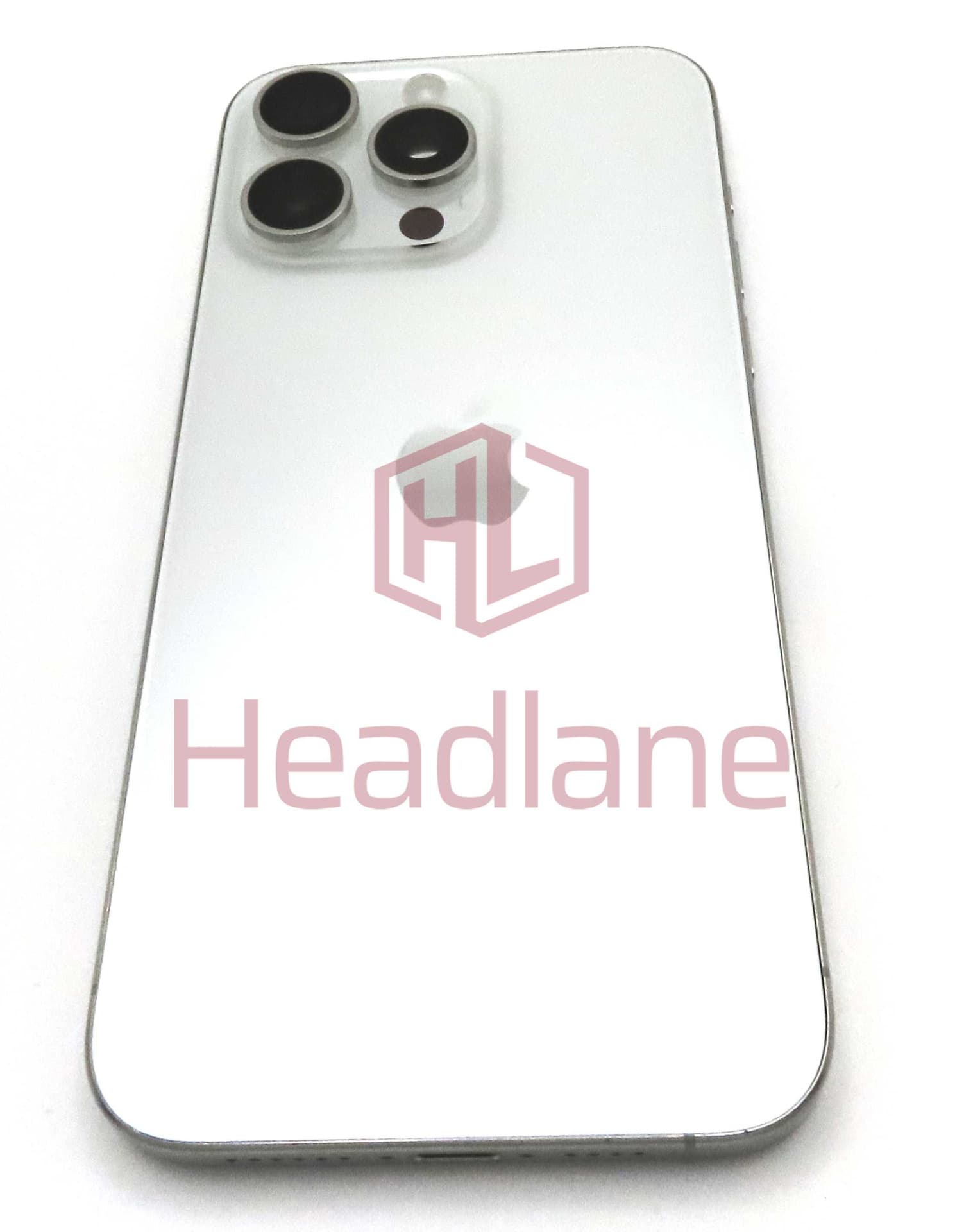 Apple iPhone 15 Pro Max Back / Battery Cover + Small Parts - White Titanium (Pulled - Grade A) - IP15PMBH-WT-A - Apple Replacement Part