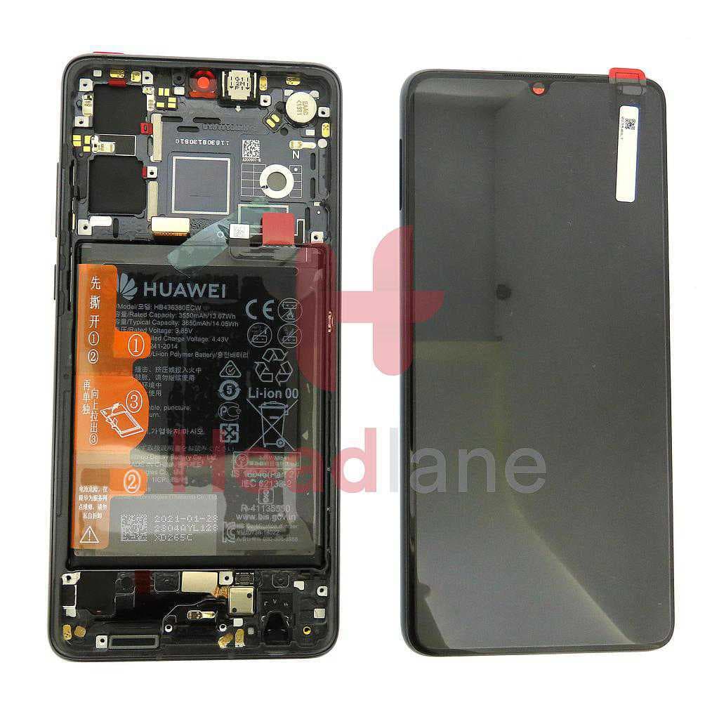 Huawei P30 LCD Display / Screen + Touch + Battery Assembly - Black (New Version) (No Box) - 02352NLL-NB - Huawei Replacement Part