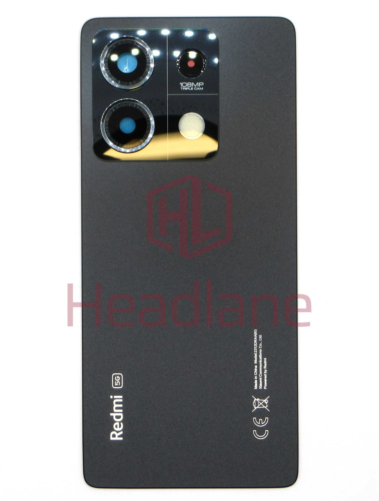 Xiaomi Redmi Note 13 5G Back / Battery Cover - Black - 5600160N1700 - Xiaomi Replacement Part