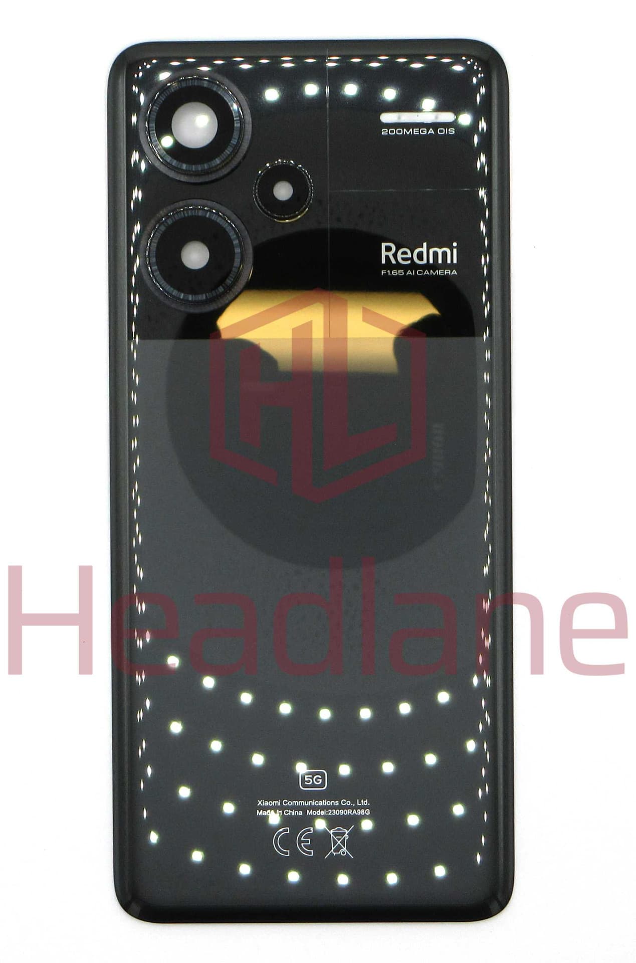 Xiaomi Redmi Note 13 Pro+ 5G Back / Battery Cover - Black - 560035N16U00 - Xiaomi Replacement Part