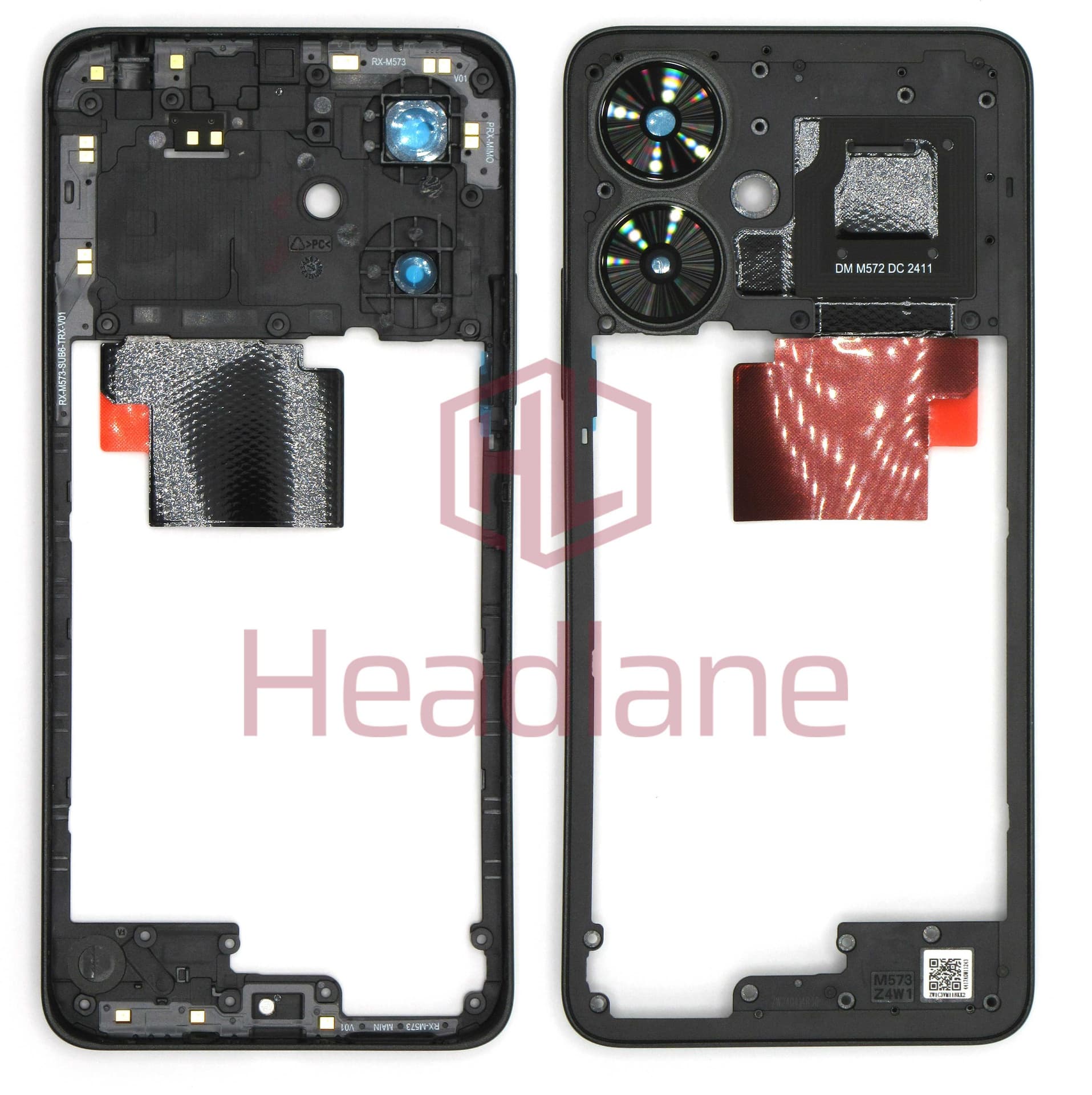 Xiaomi Redmi 13C 5G Middle Cover / Chassis - Black - 5600130C3V00