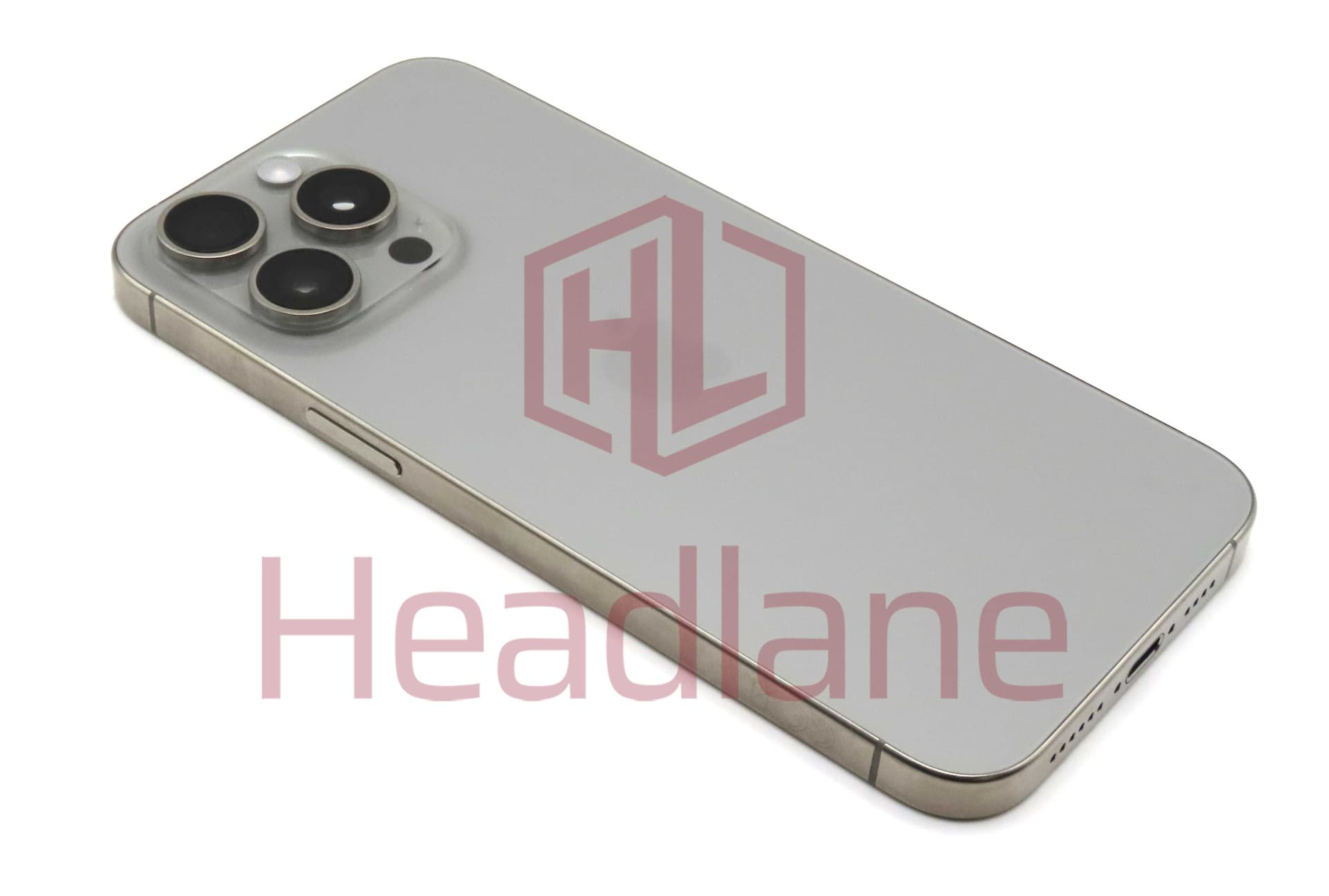 Apple iPhone 15 Pro Max Back / Battery Cover + Small Parts - Natural Titanium (Pulled - Grade B) - IP15PMBH-NT-B