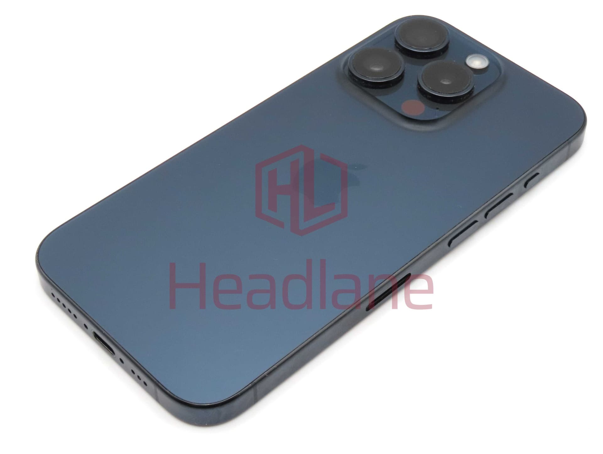 iPhone 15 Pro Back / Battery Cover + Small Parts - Blue Titanium (Pulled - Grade B) - IP15PRBH-BLT-B