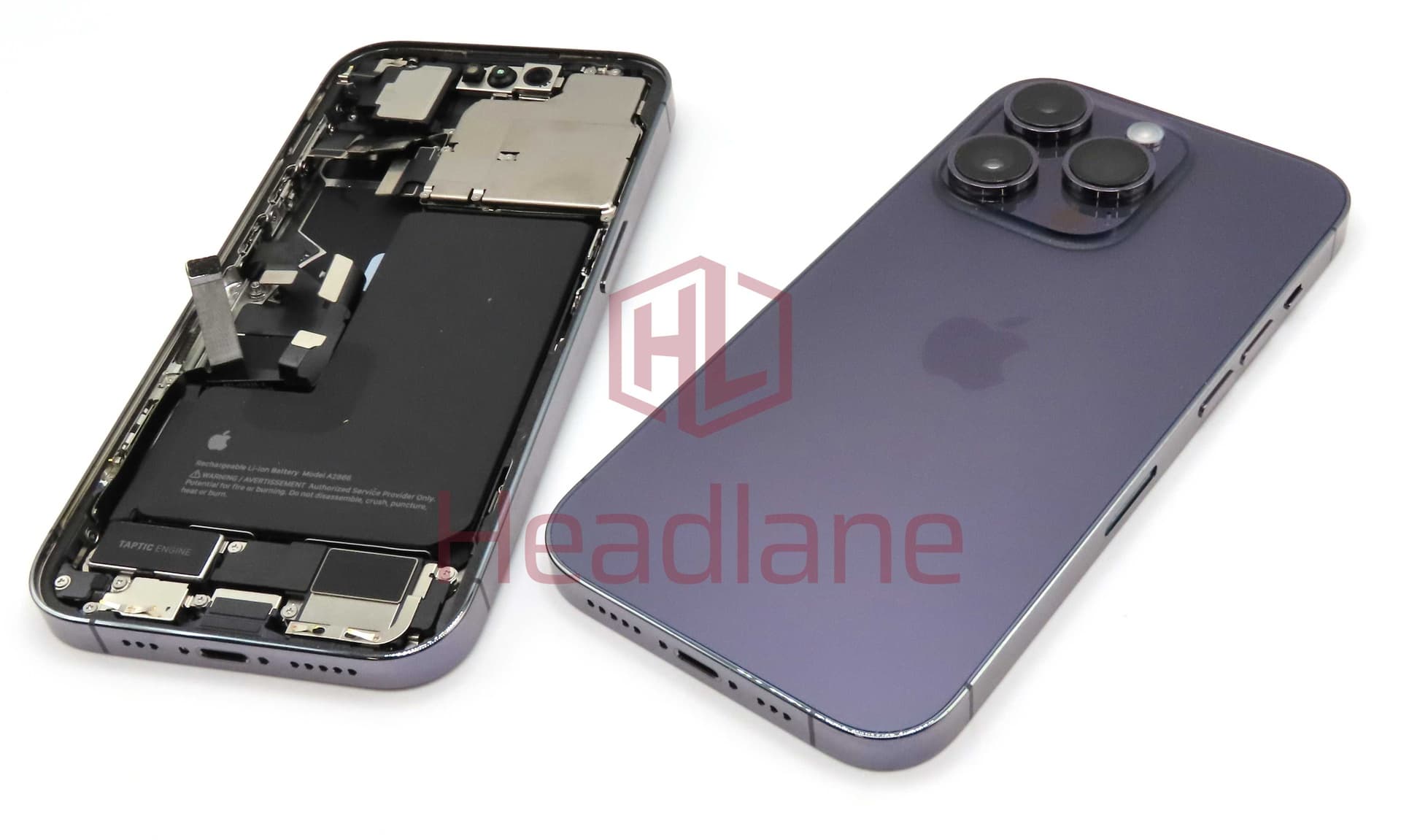 iPhone 14 Pro Back / Battery Cover + Small Parts - Purple (Pulled - Grade A) - IP14PRBH-PR-A