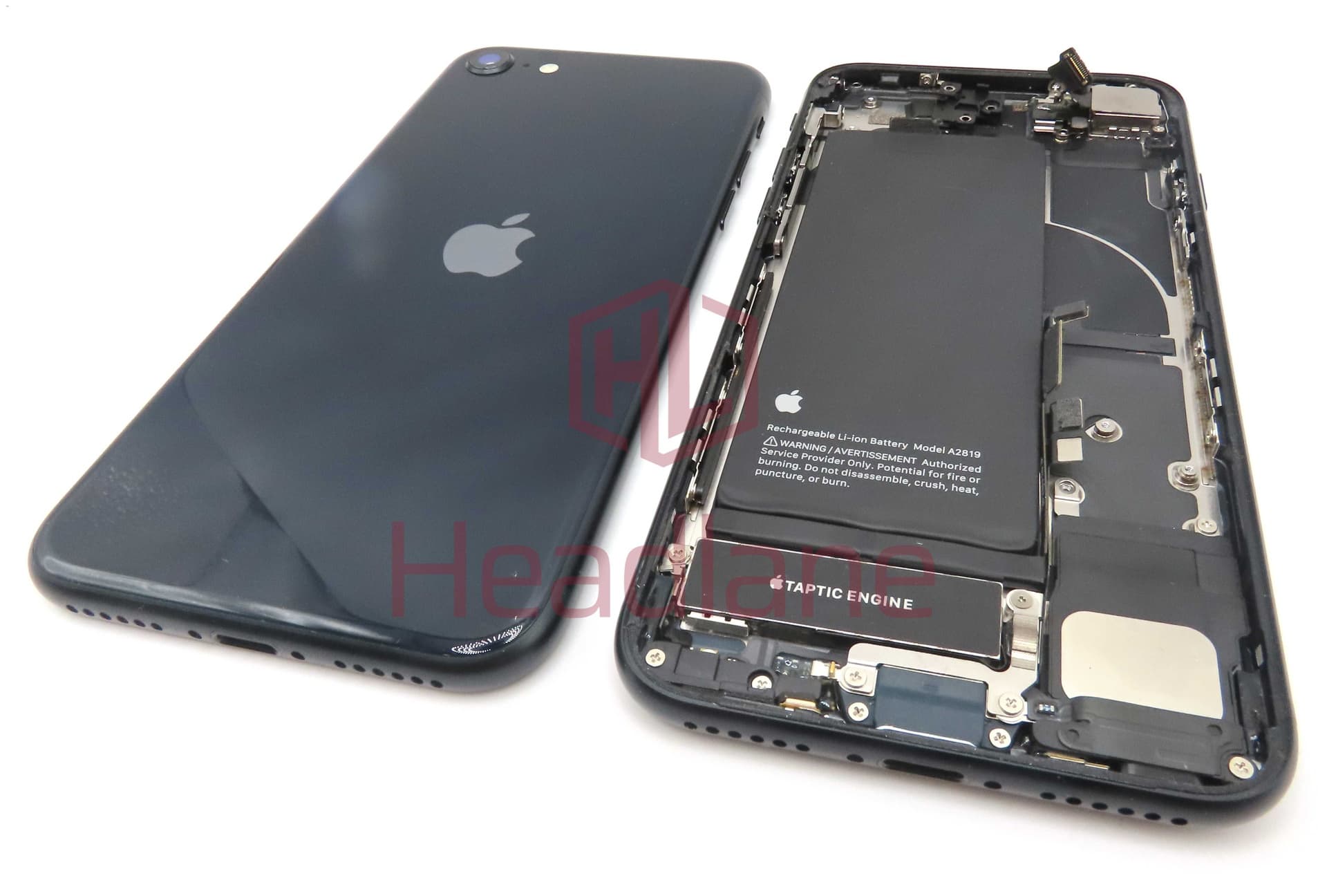 iPhone SE (3rd Gen) Back / Battery Cover + Small Parts - Black (Pulled - Grade B) - IPSE3BH-BK-B - Unknown Replacement Part