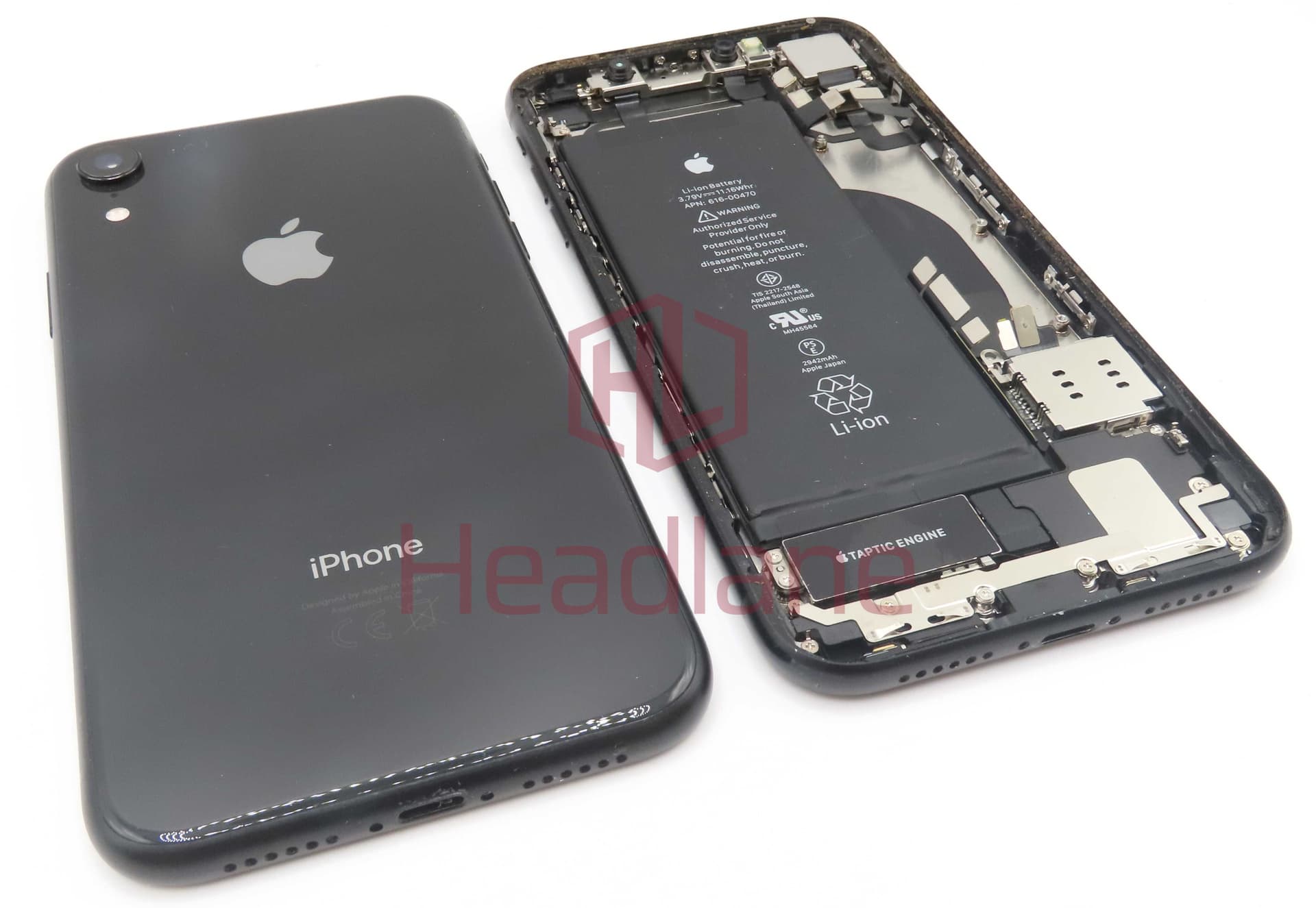 Apple iPhone XR Back / Battery Cover + Small Parts - Space Grey (Pulled - Grade C) - IPXRBH-SG-C